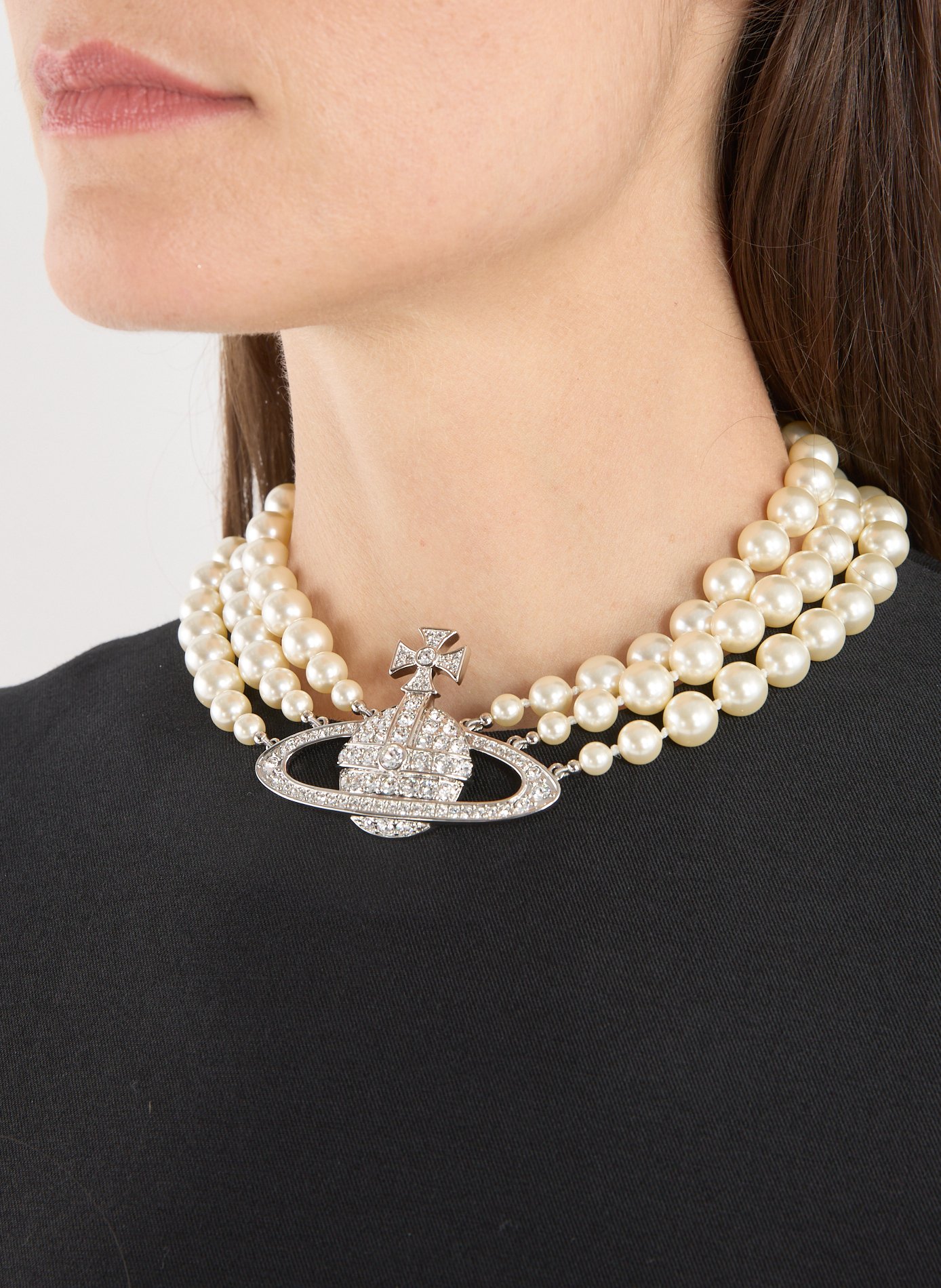 Collier à ornements en cristal VIVIENNE WESTWOOD Argent