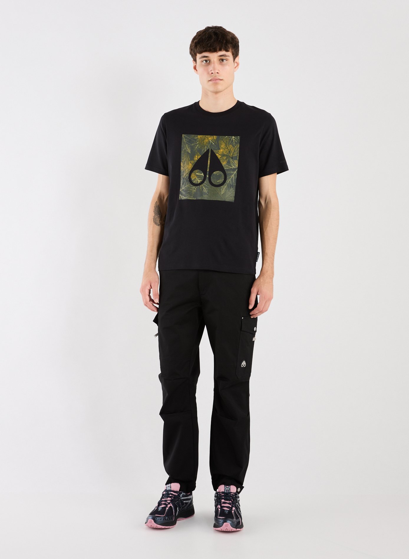 Biker-style cotton t-shirt MOOSE KNUCKLES Black