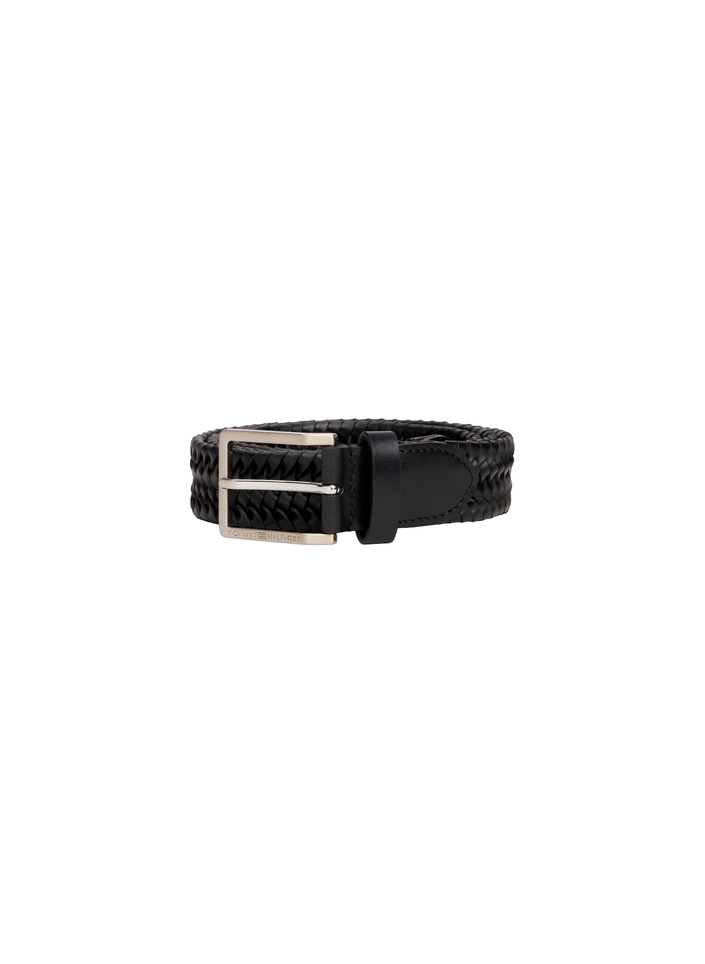 TOMMY HILFIGER Braided leather belt Black