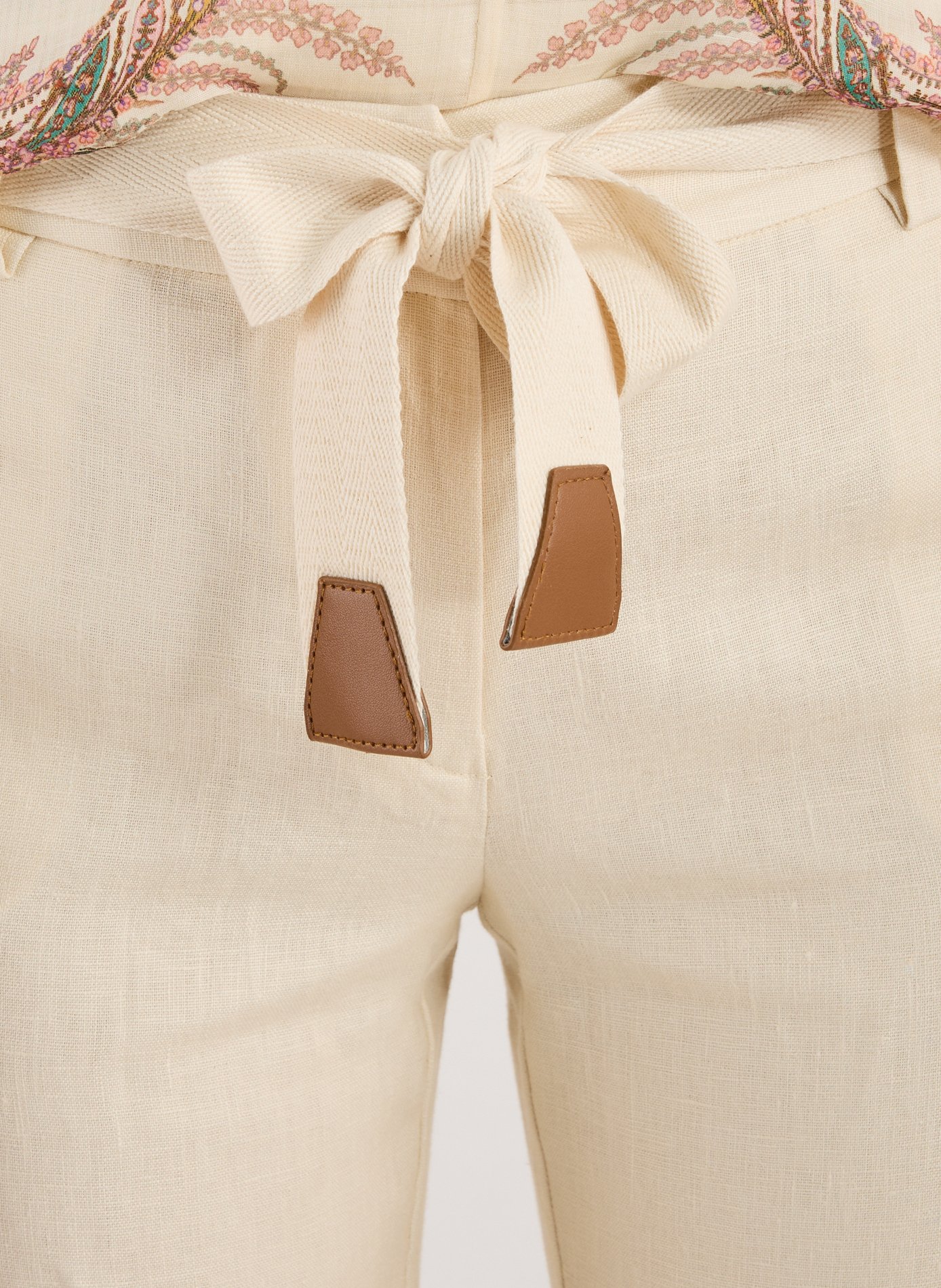 Pantalon en lin à motif ZIMMERMANN Multicolore