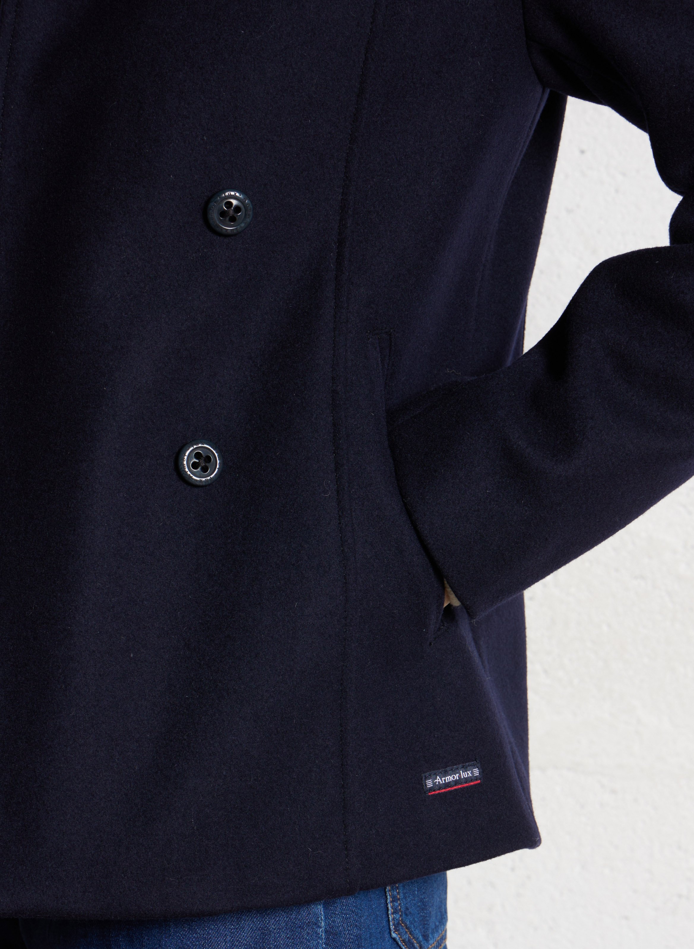 Manteau col tailleur en laine pointe du van ARMOR-LUX Bleu