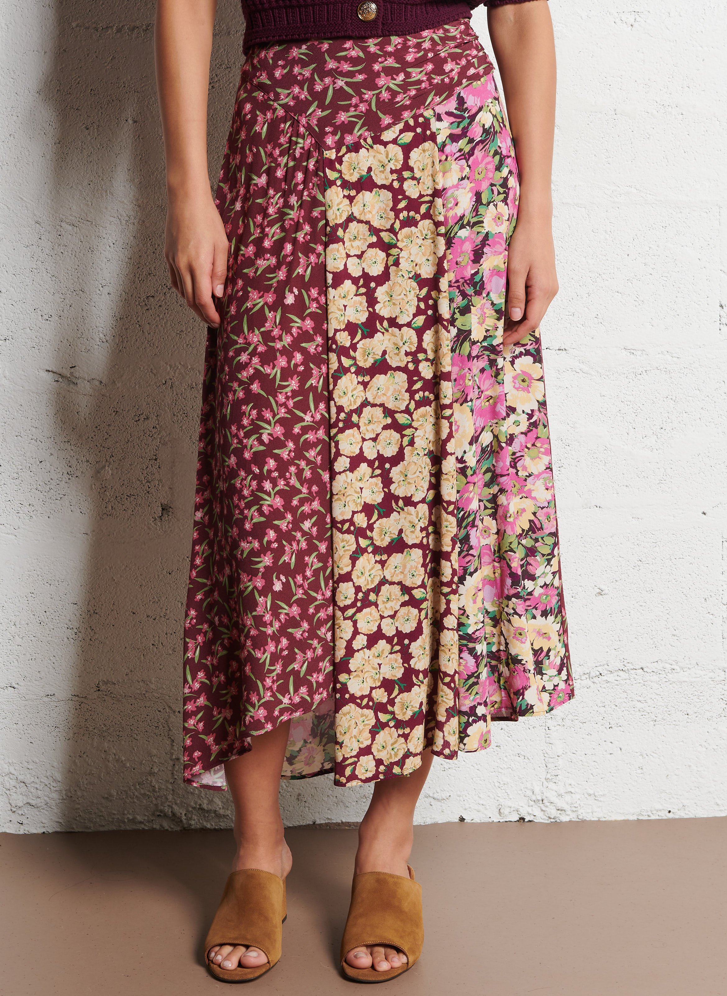 Jupe longue imprimée ilixia BA&SH Violet