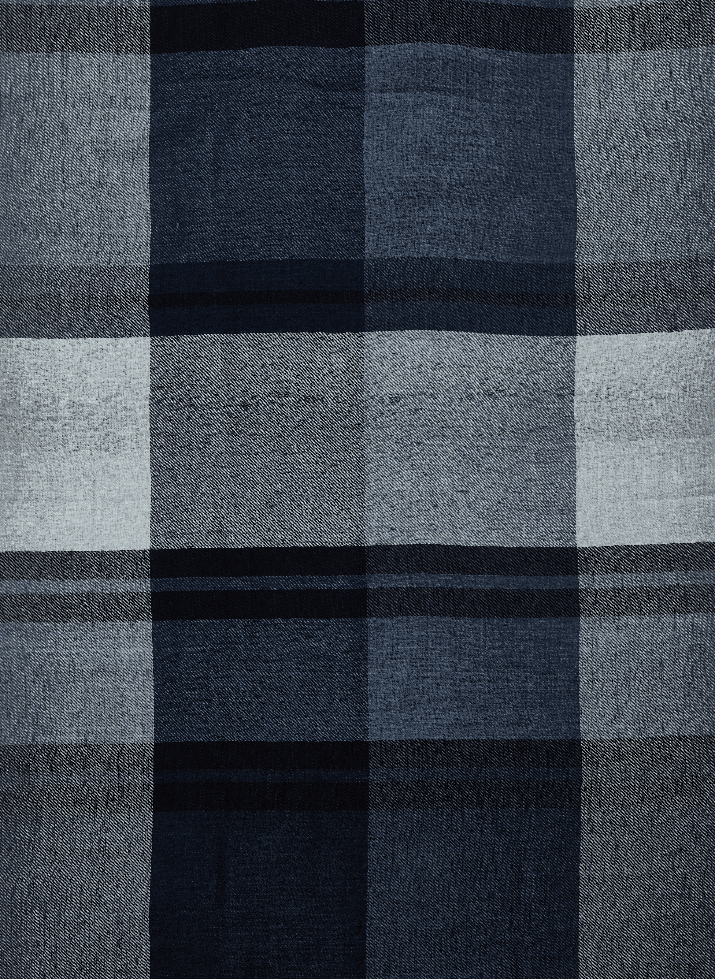 Virgin wool plaid scarf Blue