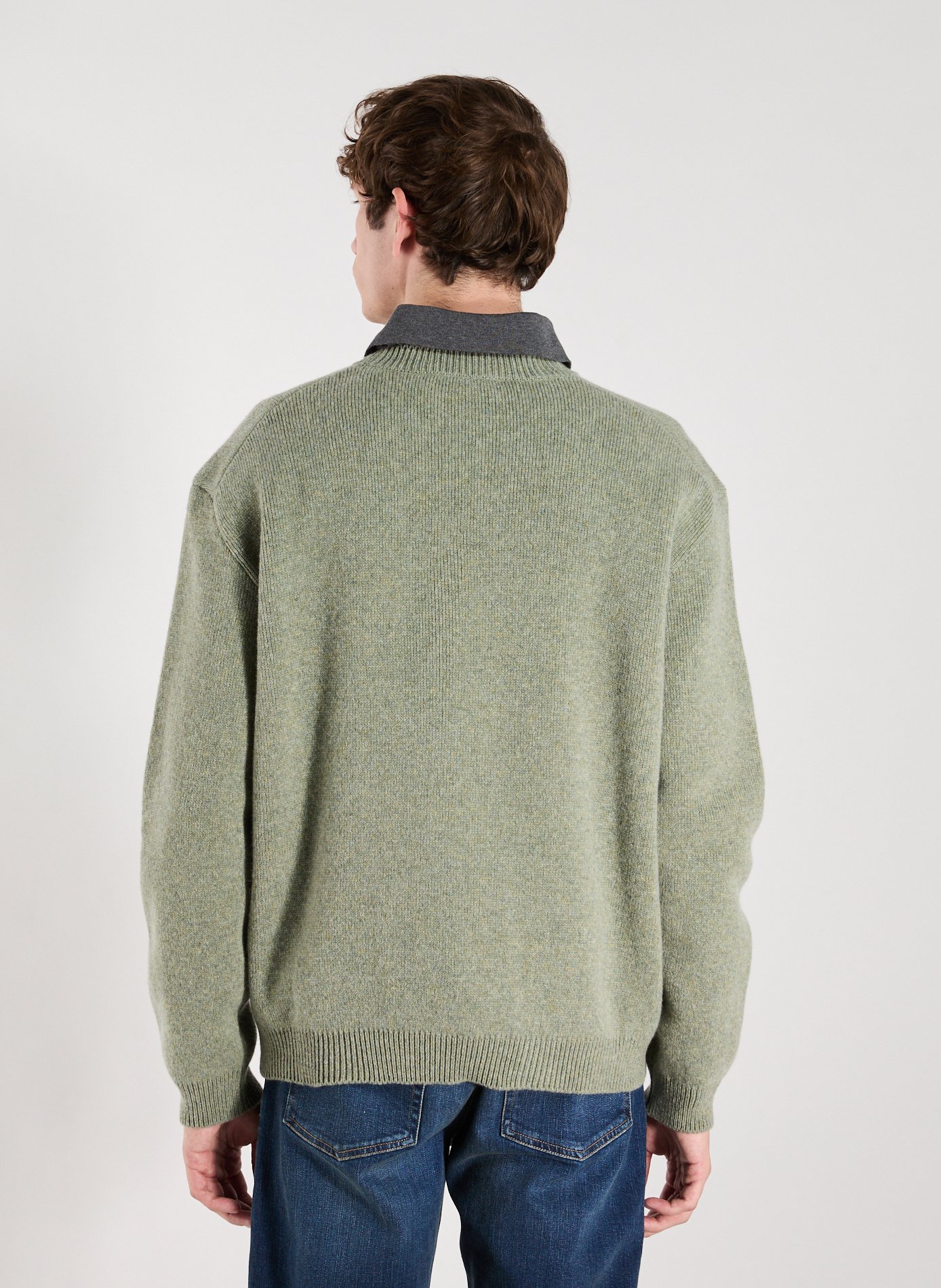 Round-neck wool oversized sweater MAISON KITSUNÉ Green