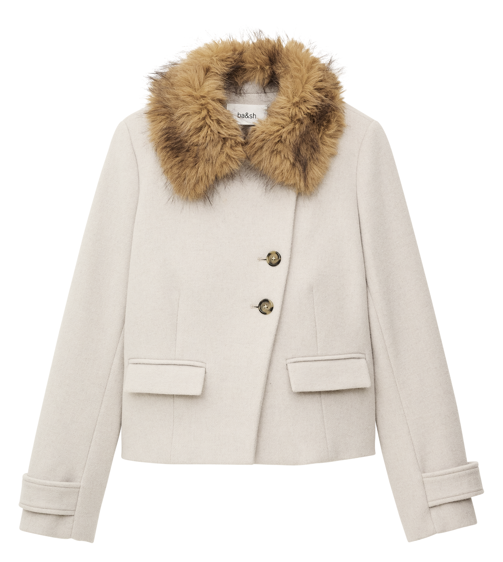 Veste droite en laine mélangée terry BA&SH Beige