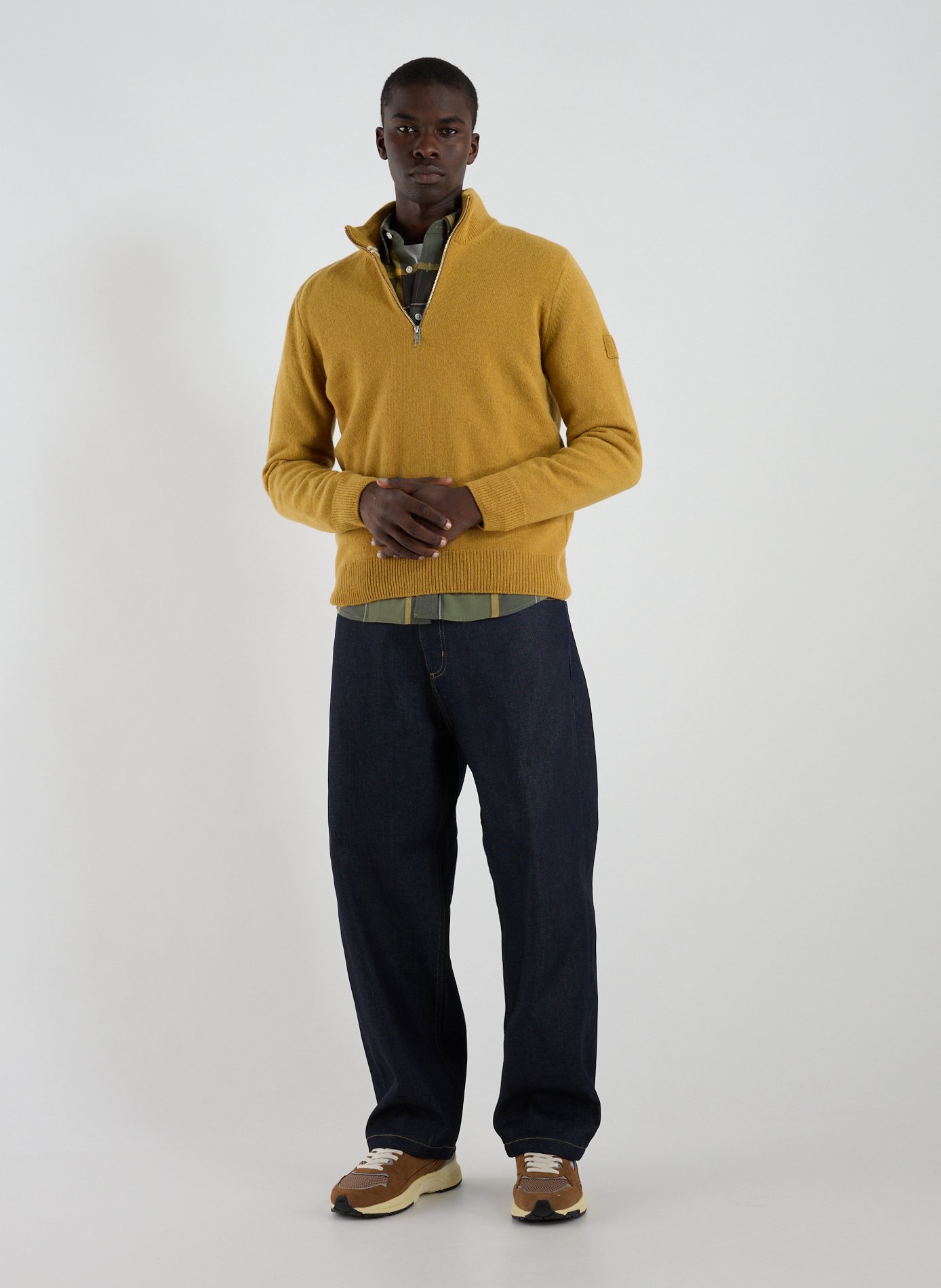 Pull col zippé en laine AIGLE Beige