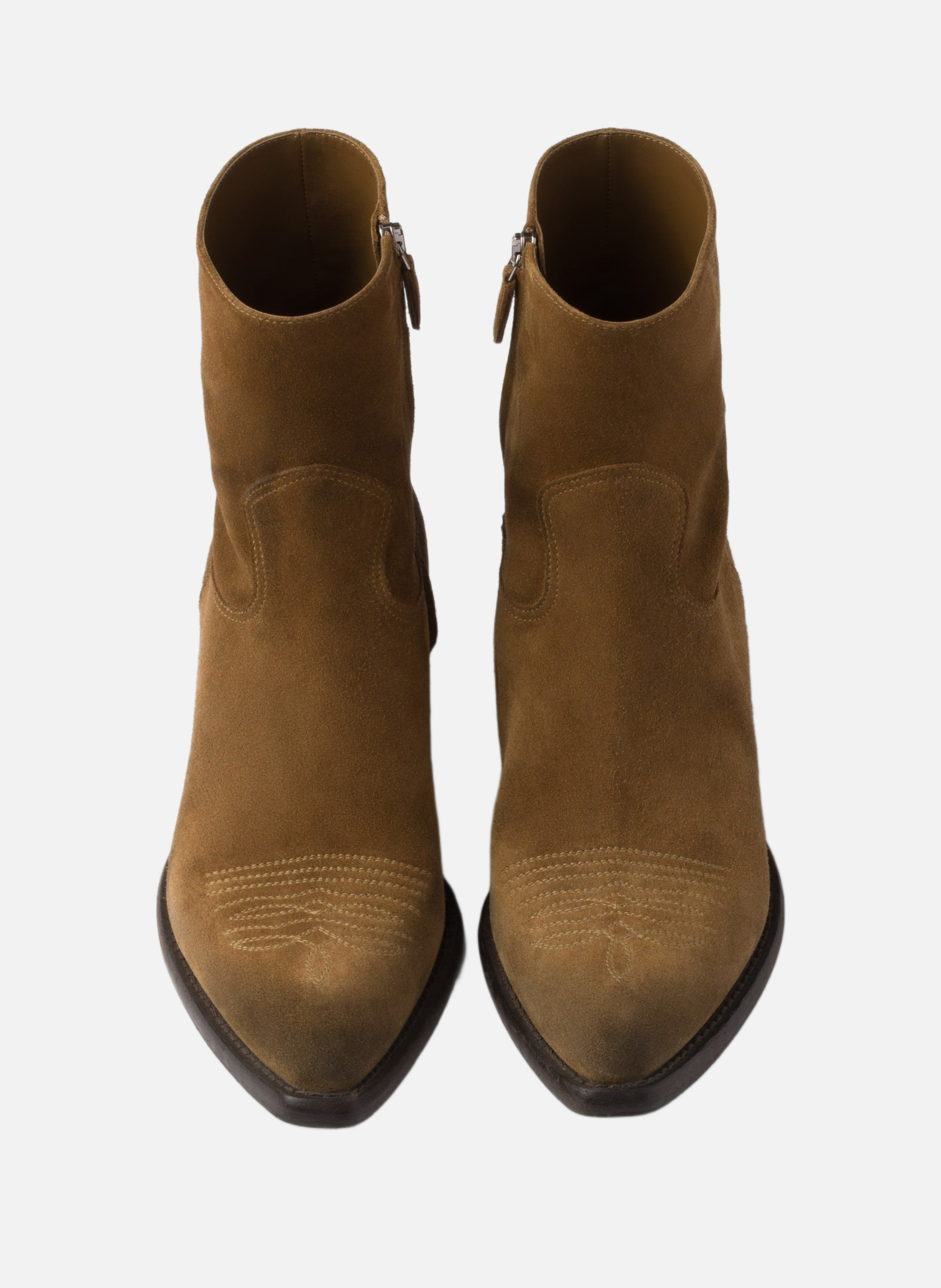 Bottines en veau velours PRADA Marron