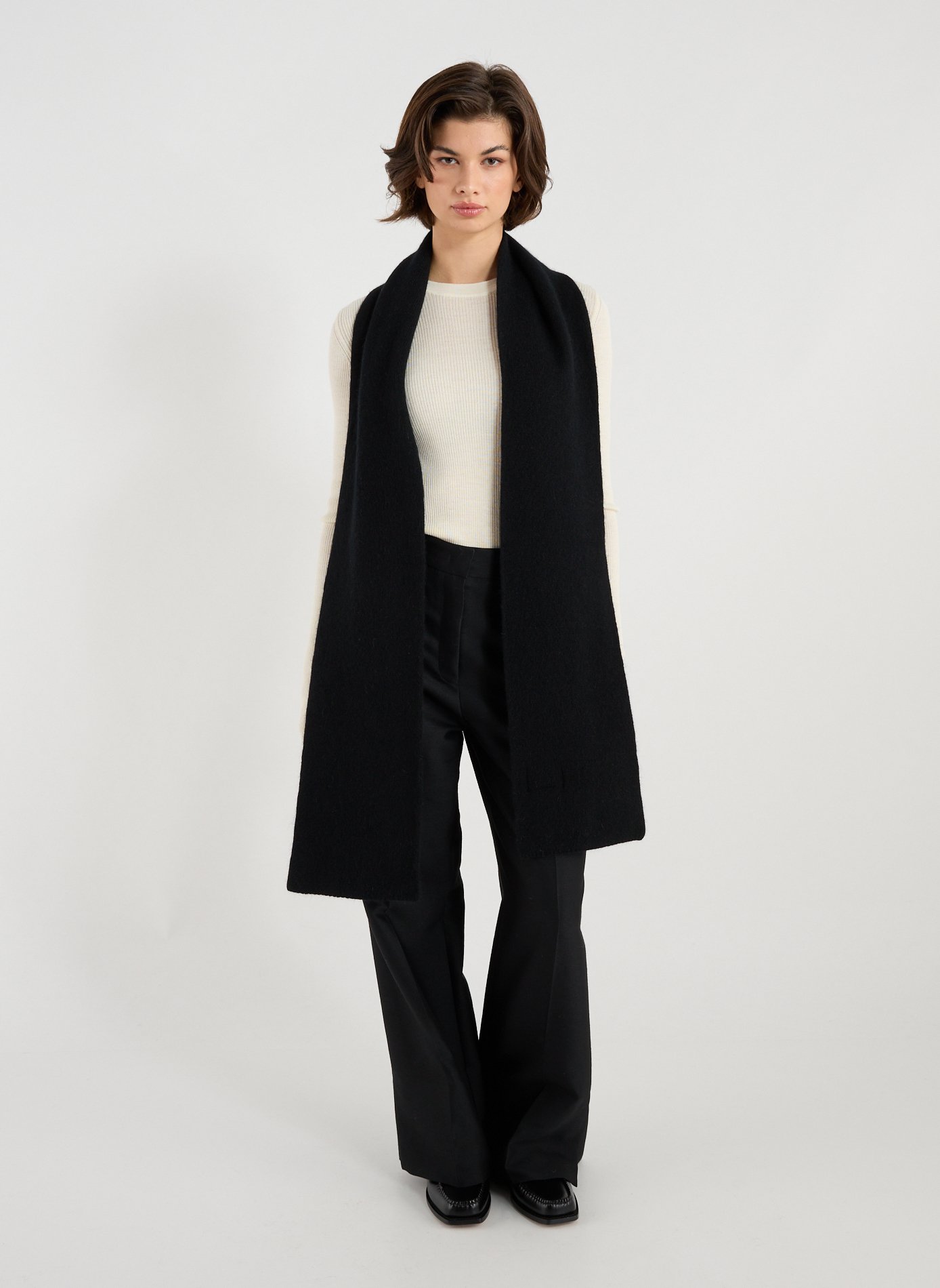 Echarpe en laine et angora MACKIE Noir