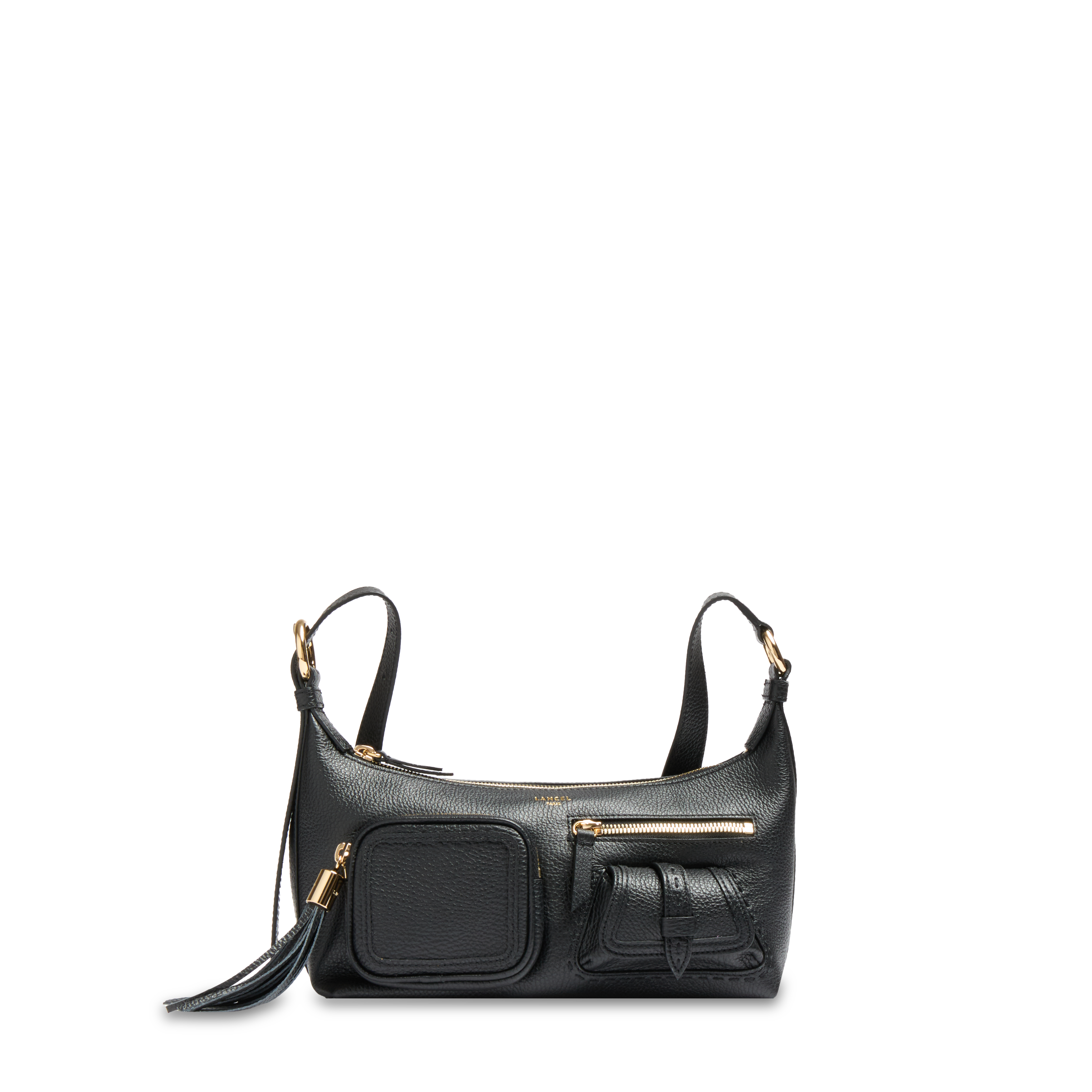 Sac porté croisé zippé multipoches s premier flirt de lancel en cuir LANCEL Noir