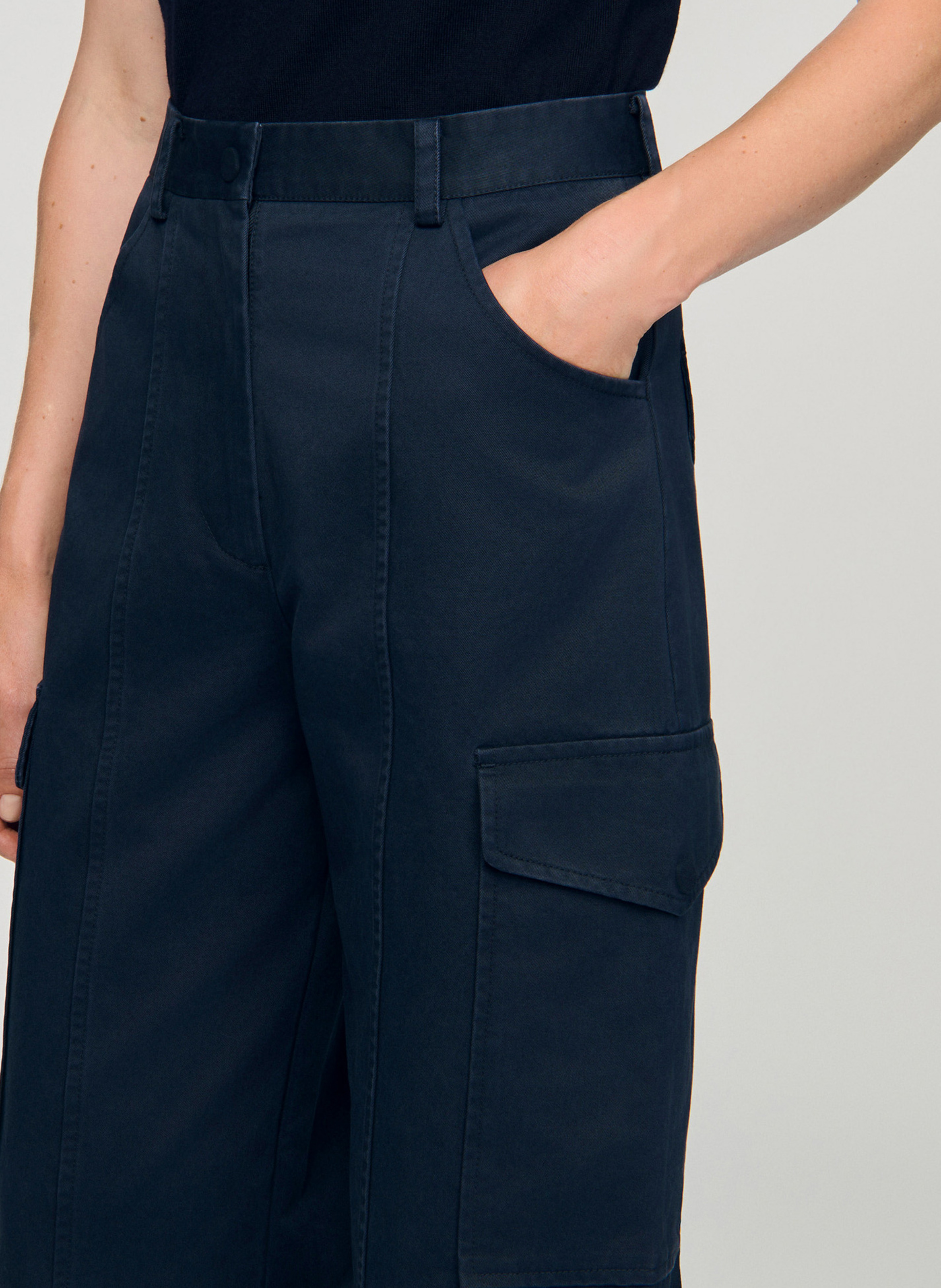 Pantalon cargo en coton SANDRO Bleu