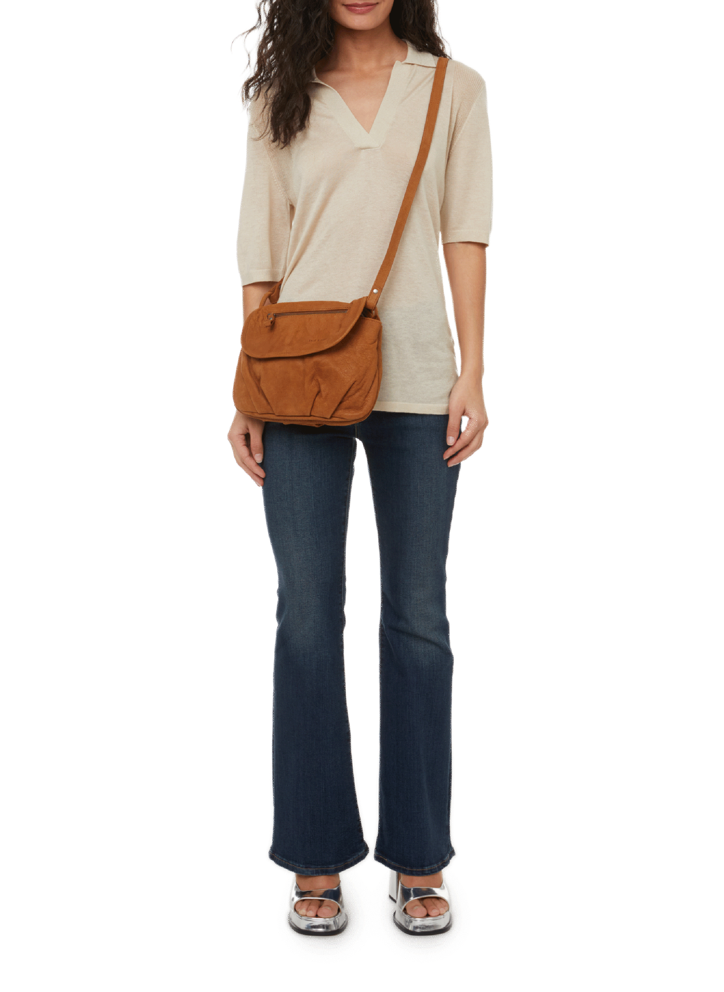 Sac à bandoulière Jen en cuir NAT &amp; NIN Marron