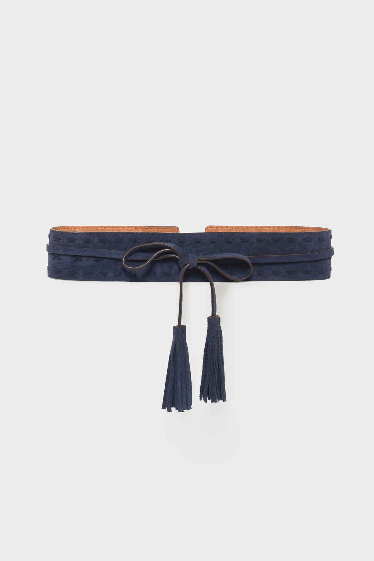Ceinture en cuir velours - irina PABLO Bleu