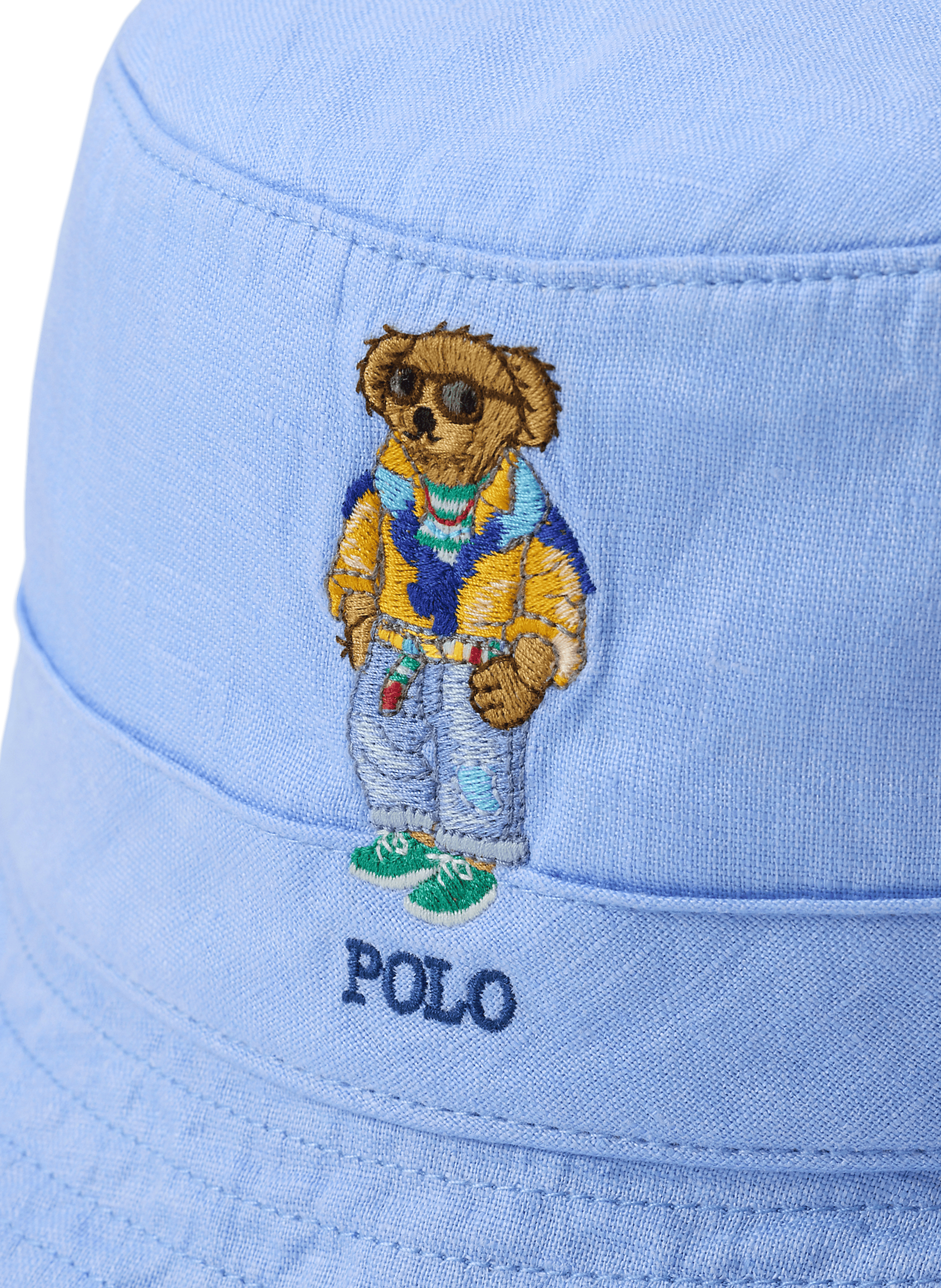 Bob brodé en lin POLO RALPH LAUREN Blue