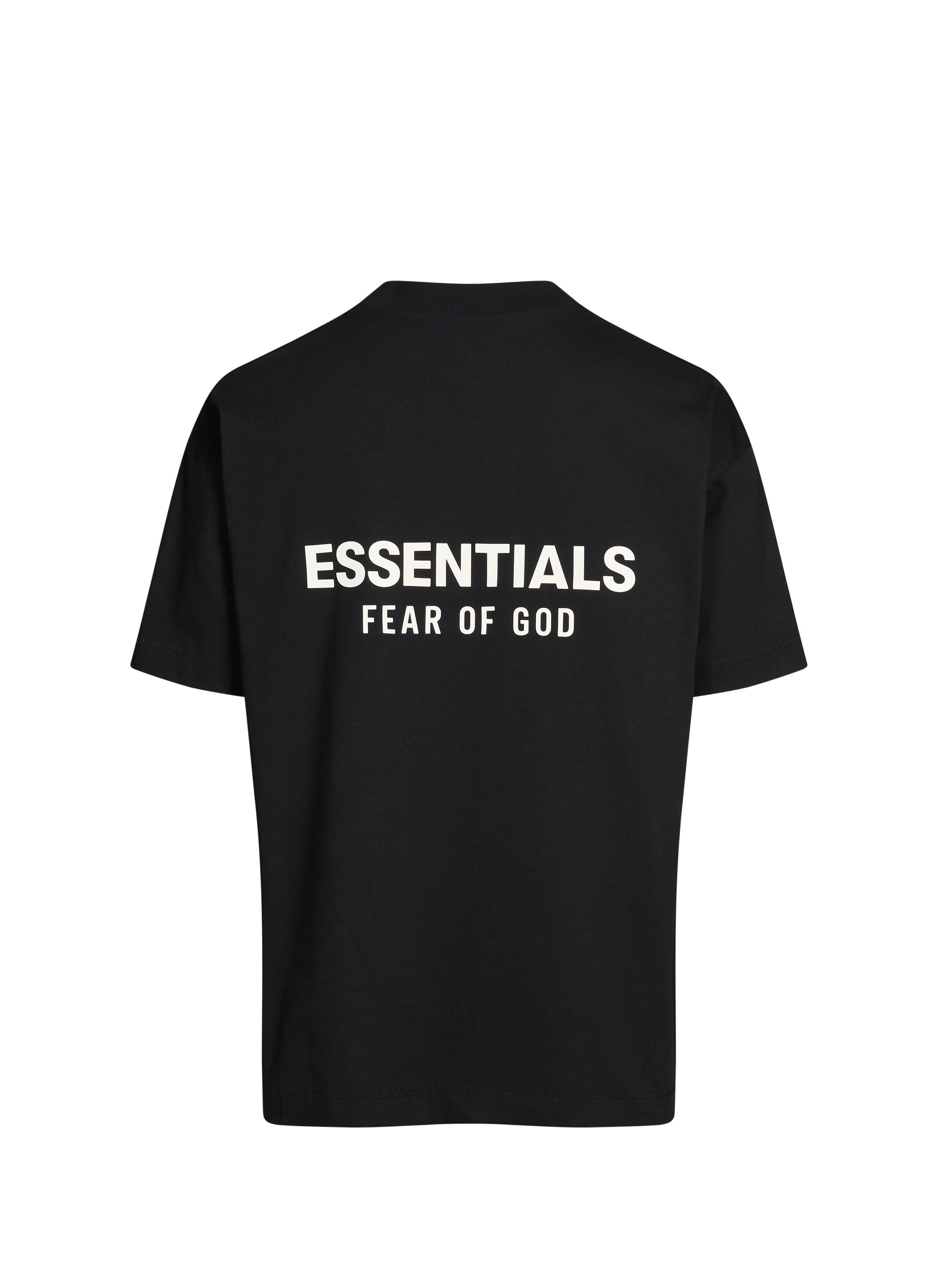 Oversized cotton brand t-shirt FEAR OF GOD ESSENTIALS Black