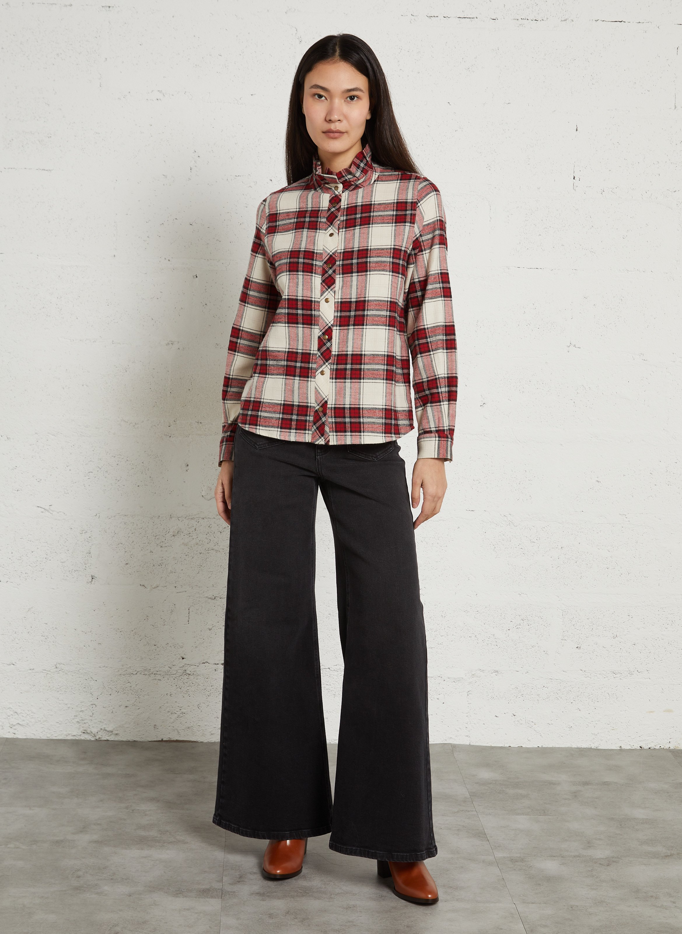 Chemise boutonnée à carreaux denis MAISON 123 Rouge