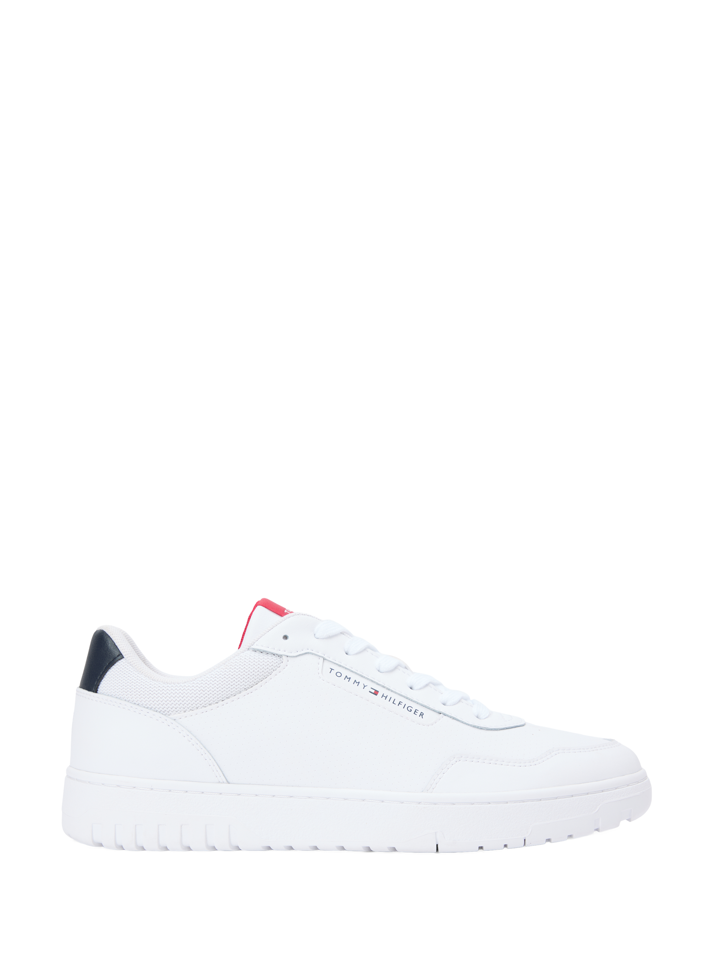 Low-top sneakers in mixed cow leather TOMMY HILFIGER White