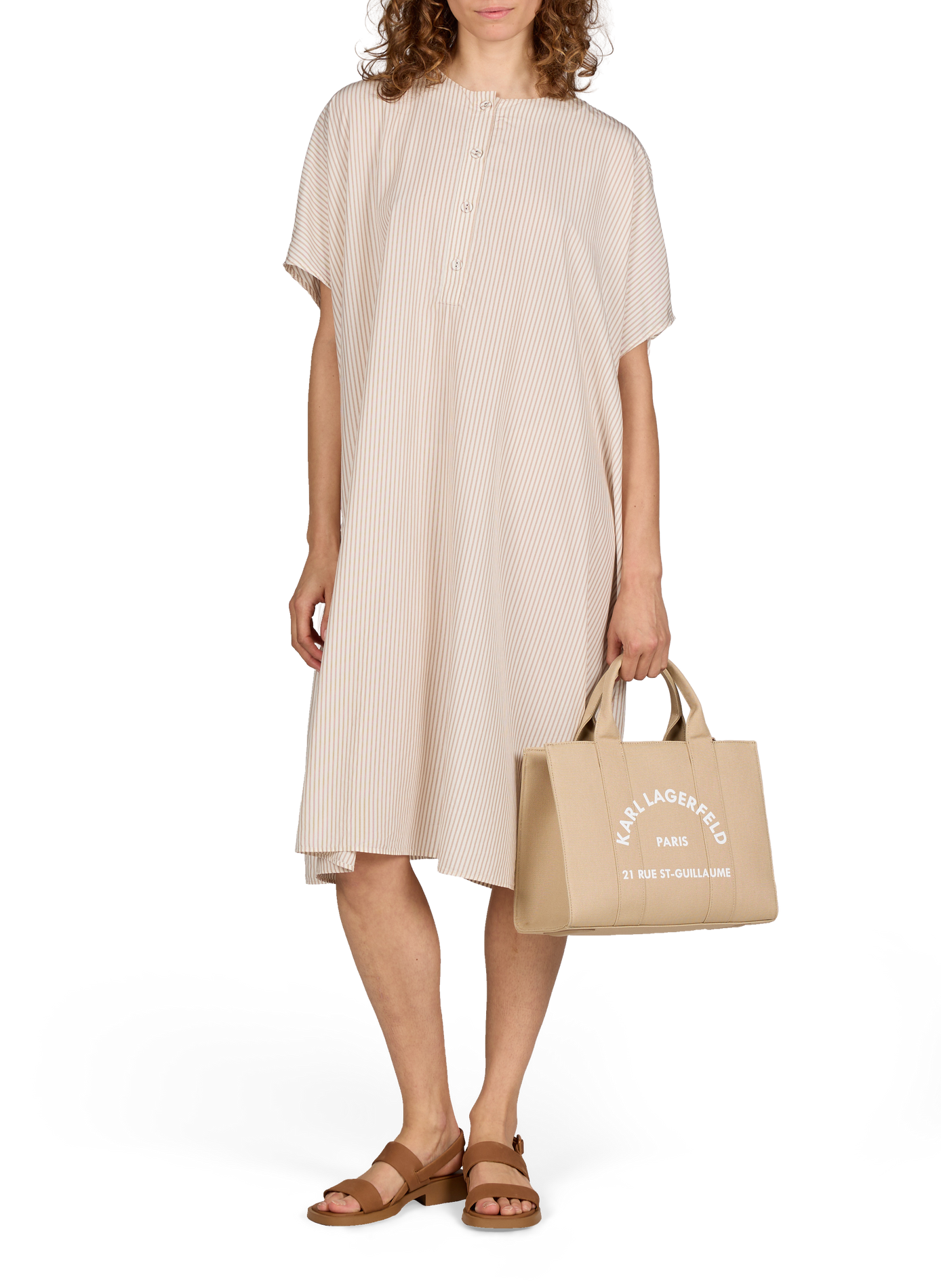 Cotton tote bag KARL LAGERFELD Beige