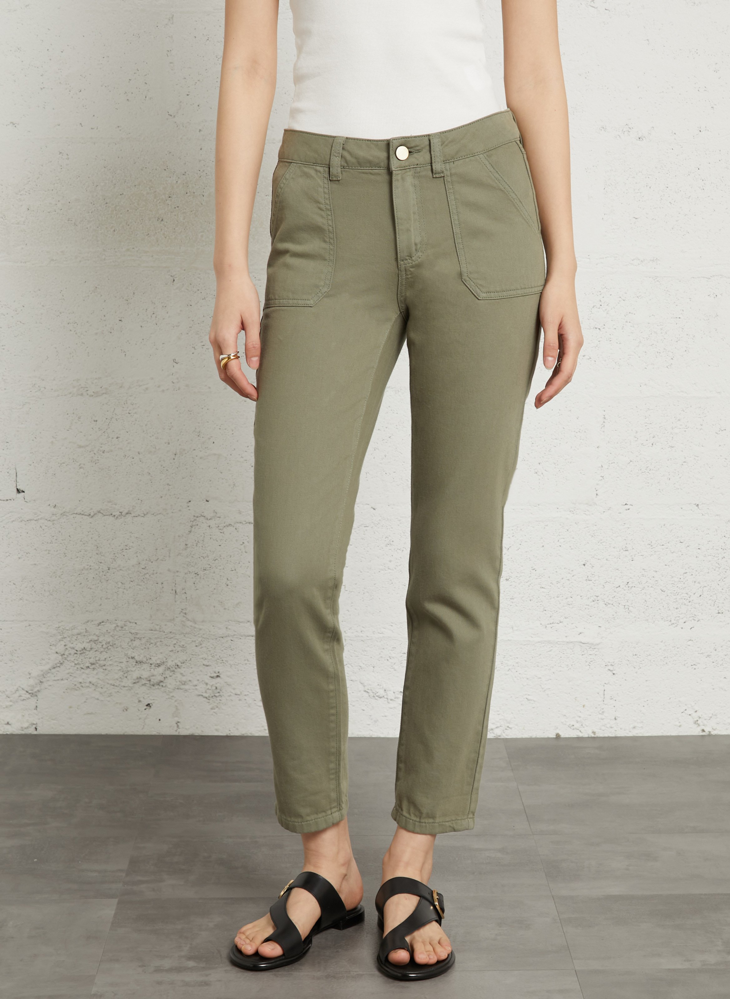 Pantalon chino uni taille mi-haute nalla MAISON 123 Vert