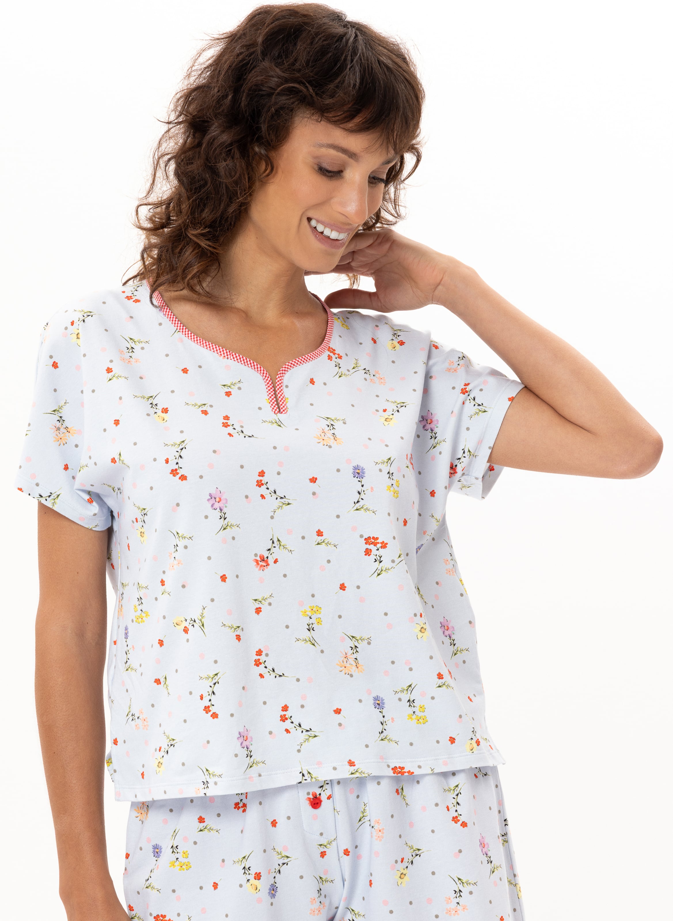 Pyjama short en coton daisy 200 LE CHAT Multicolore