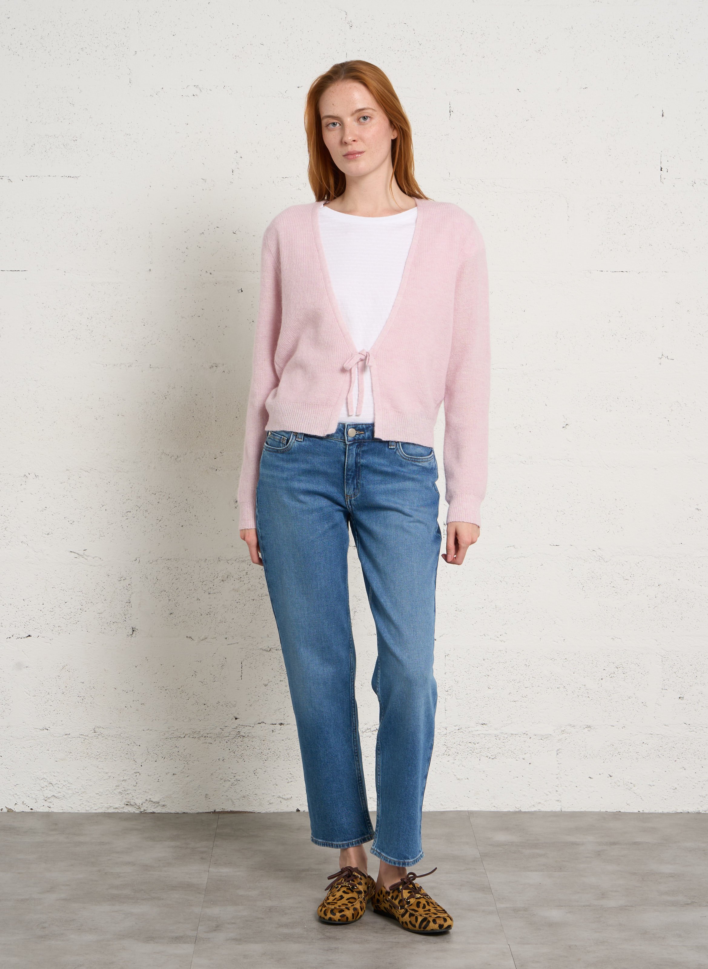 Cardigan col v en laine mélangée pacha MAISON 123 Rose