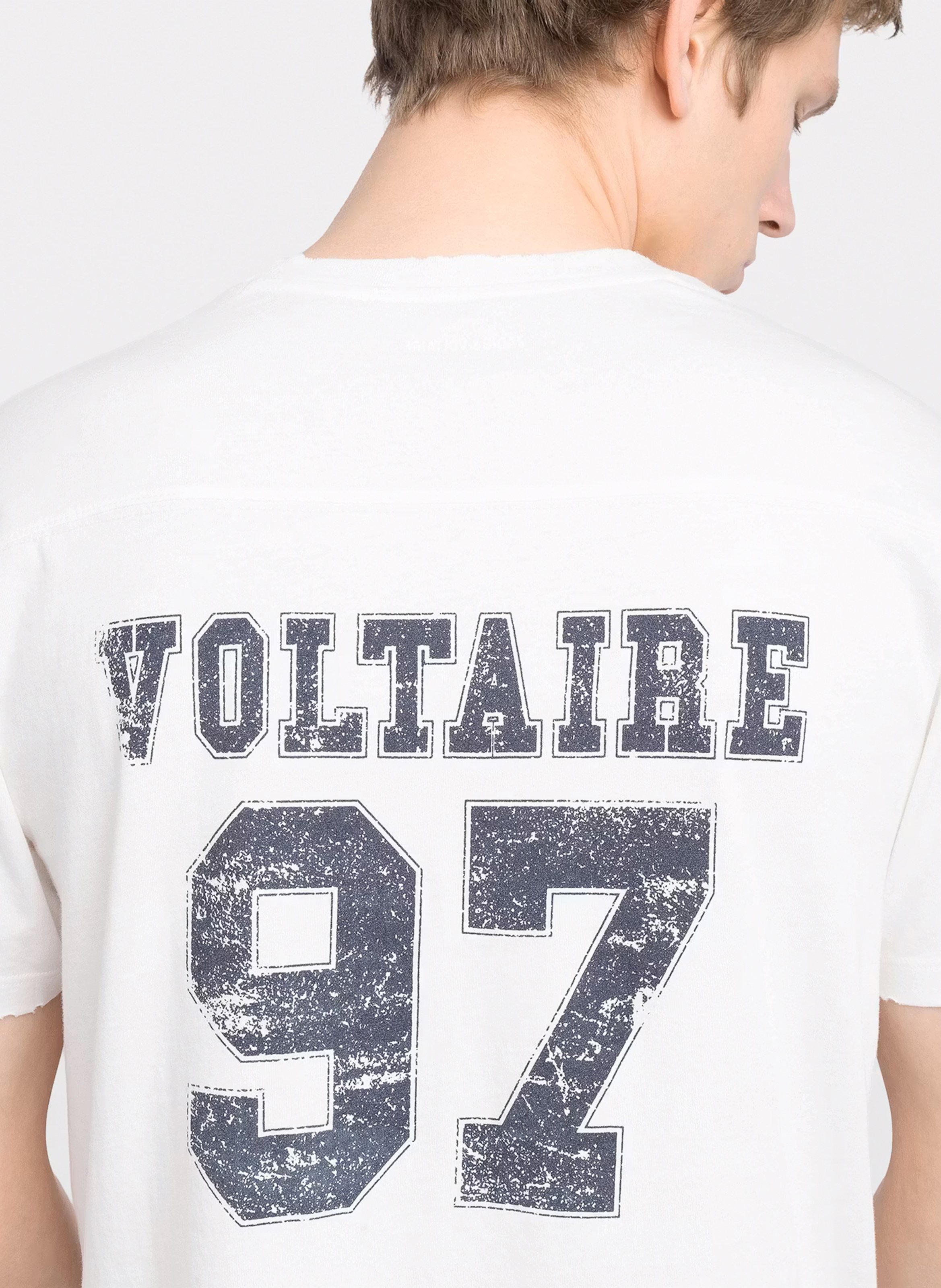 Tee-shirt droit col rond en coton sérigraphié tommy ZADIG&VOLTAIRE Blanc