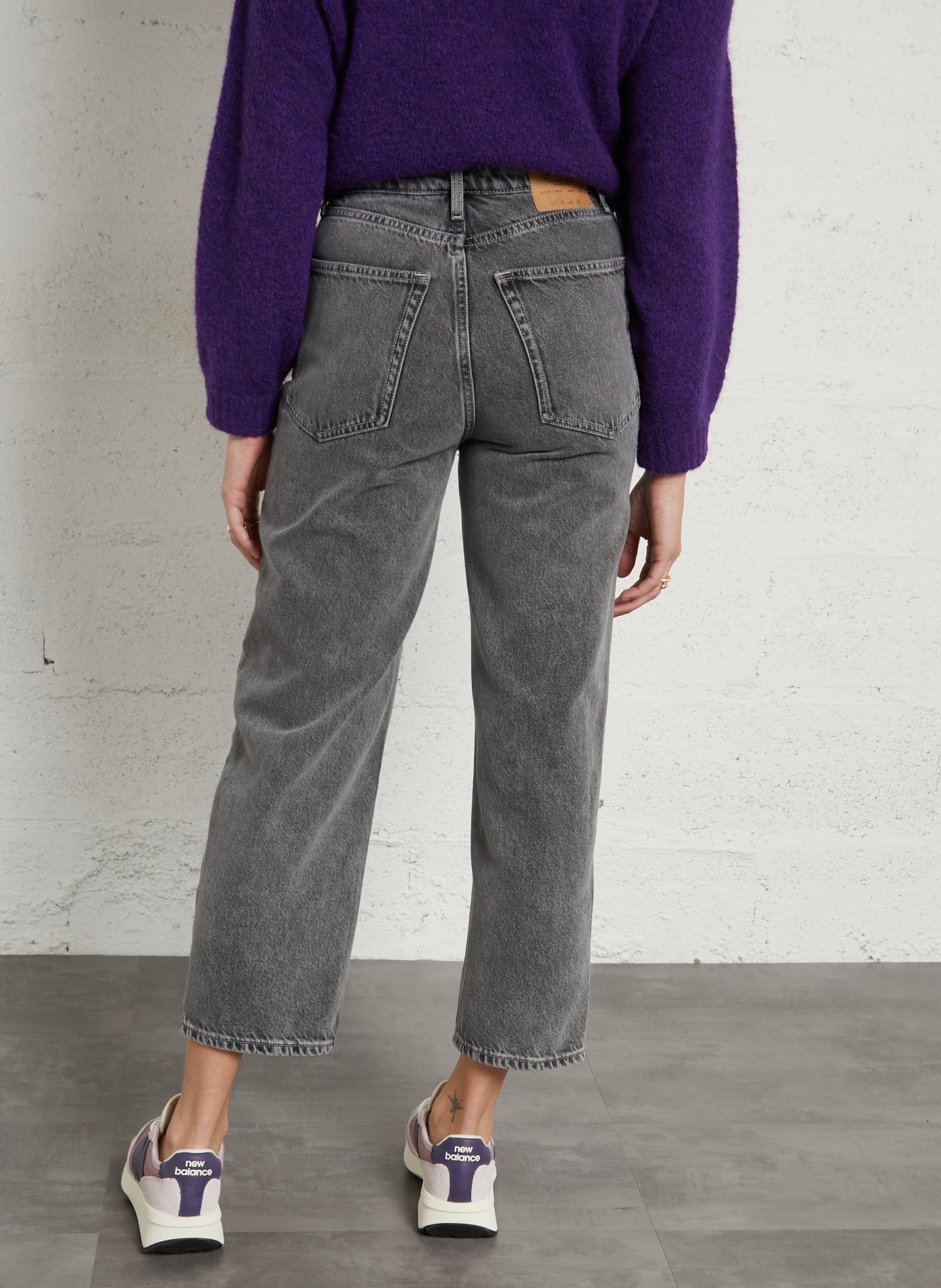 Jean droit en coton et coton recyclé yopday-b AMERICAN VINTAGE Gris