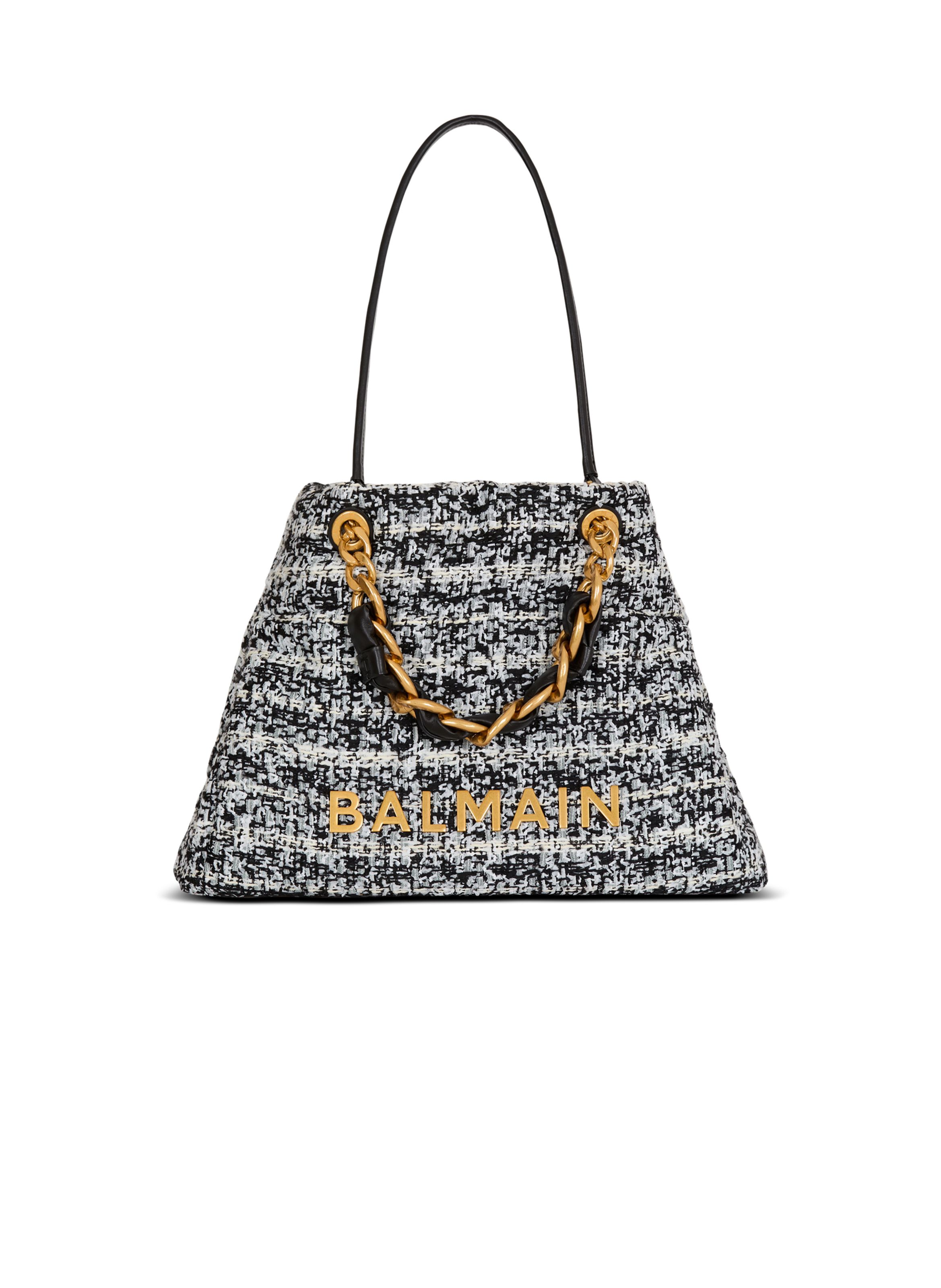 Sac cabas 1945 soft en tweed BALMAIN Noir