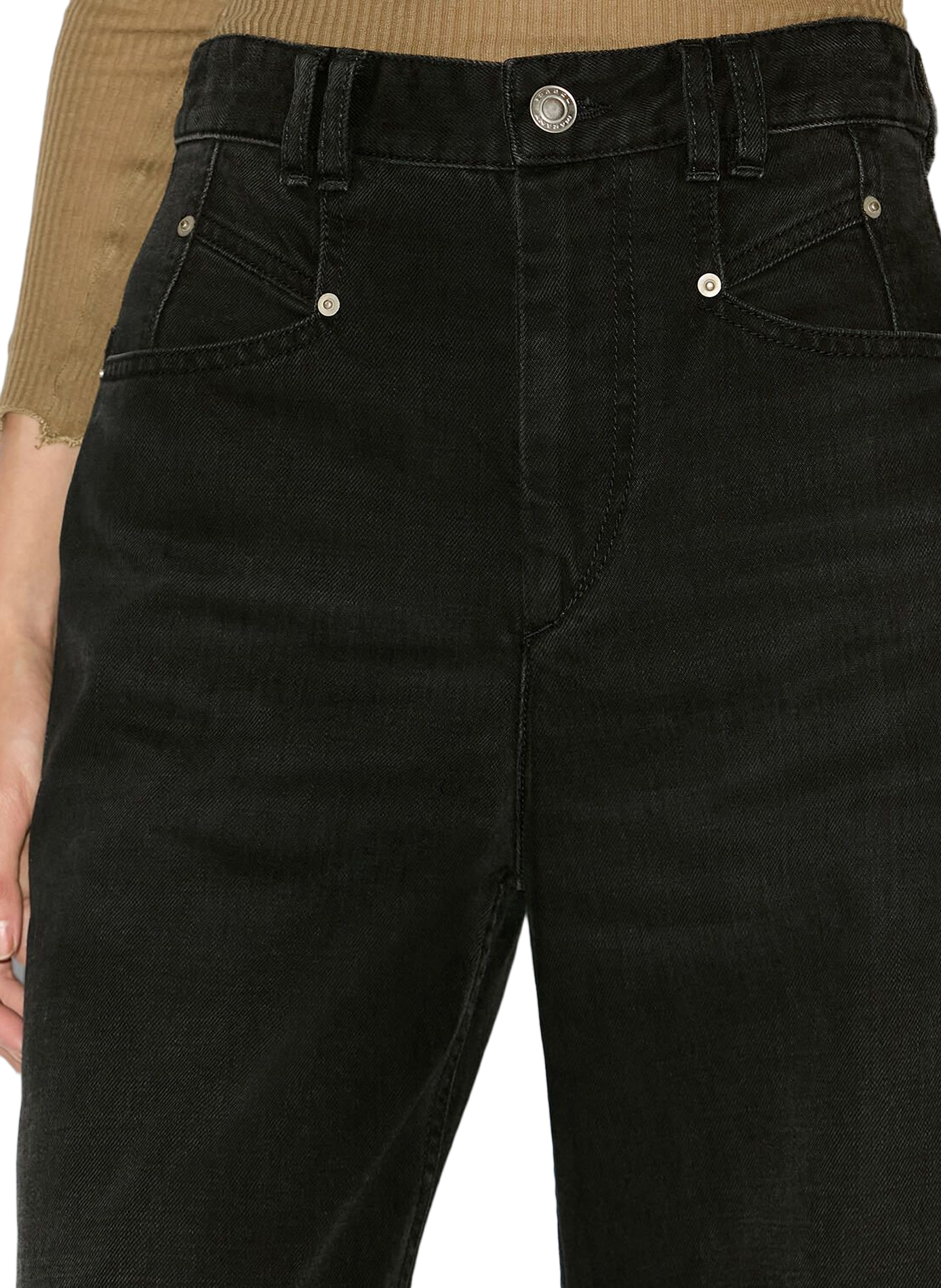 Weite High-Waist-Jeans von Lemony aus Baumwolldenim ISABEL MARANT Schwarz