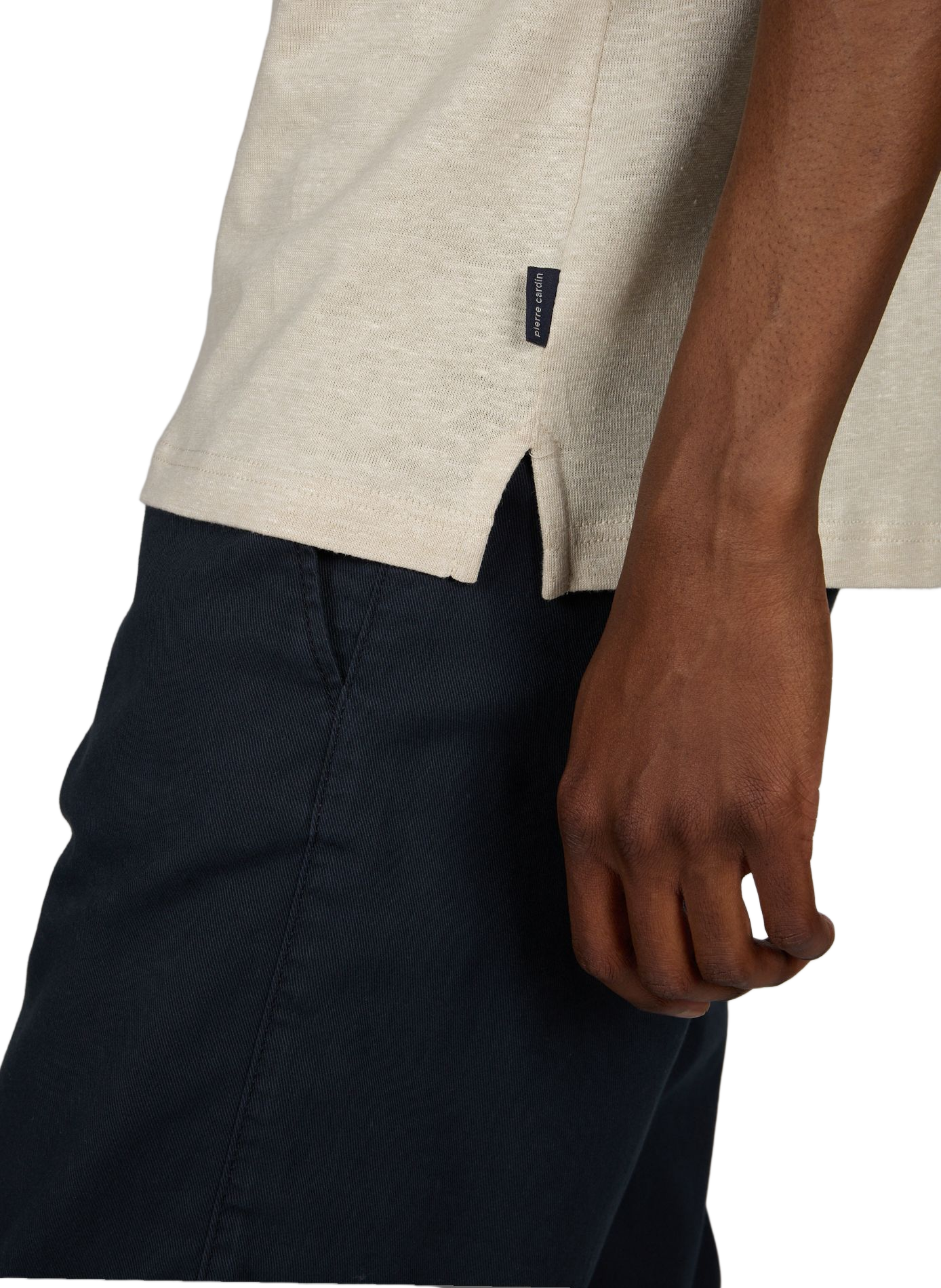 Polo à manches courtes en lin mélangé PIERRE CARDIN Beige