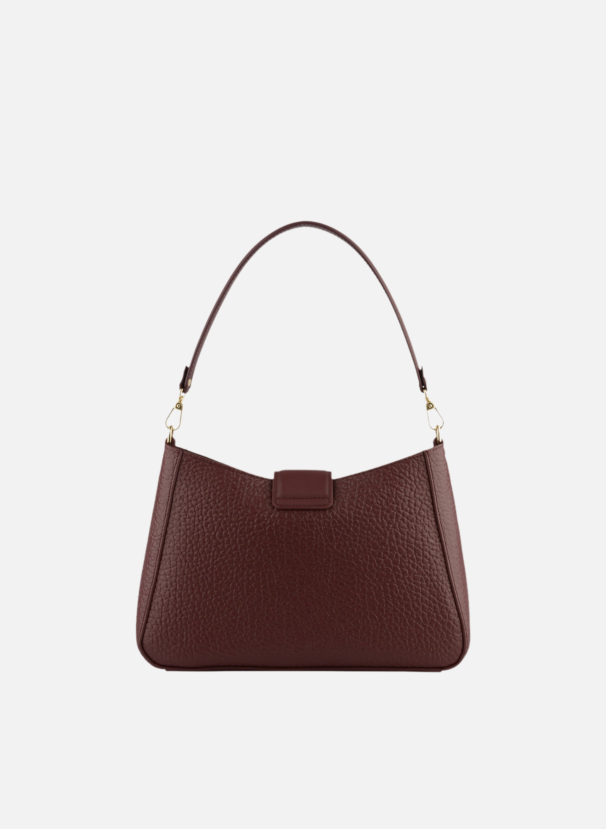 Fleuves | sac porté épaule gm en cuir de vachette | Rouge POURCHET Femme