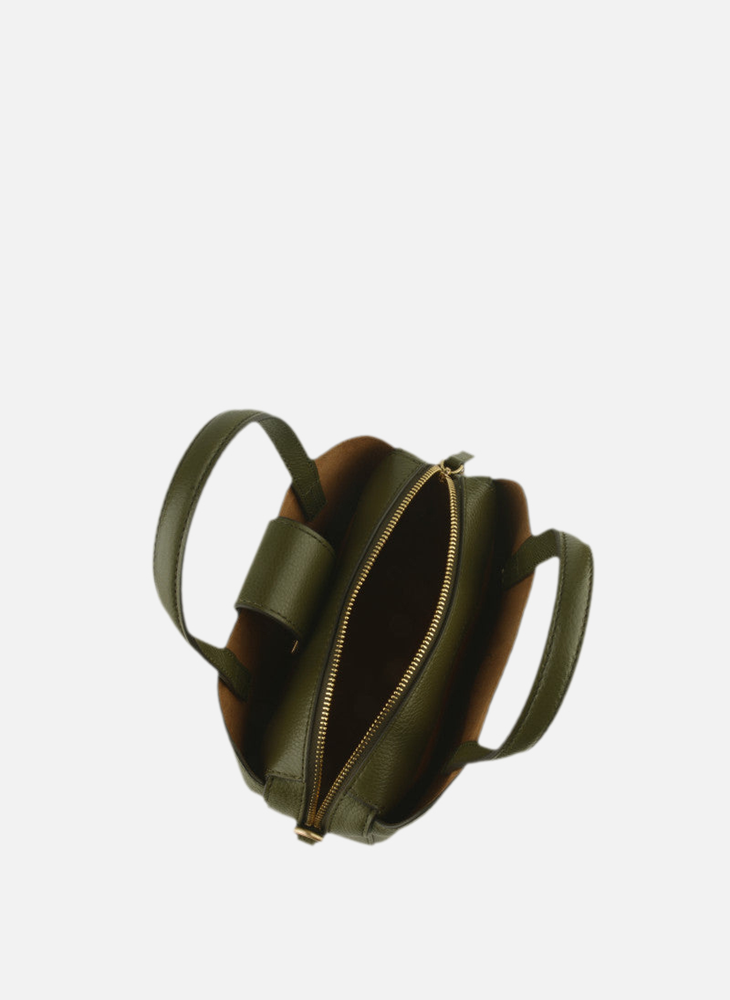 Cavalcade | sac porté épaule mm en cuir de vachette POURCHET Kaki
