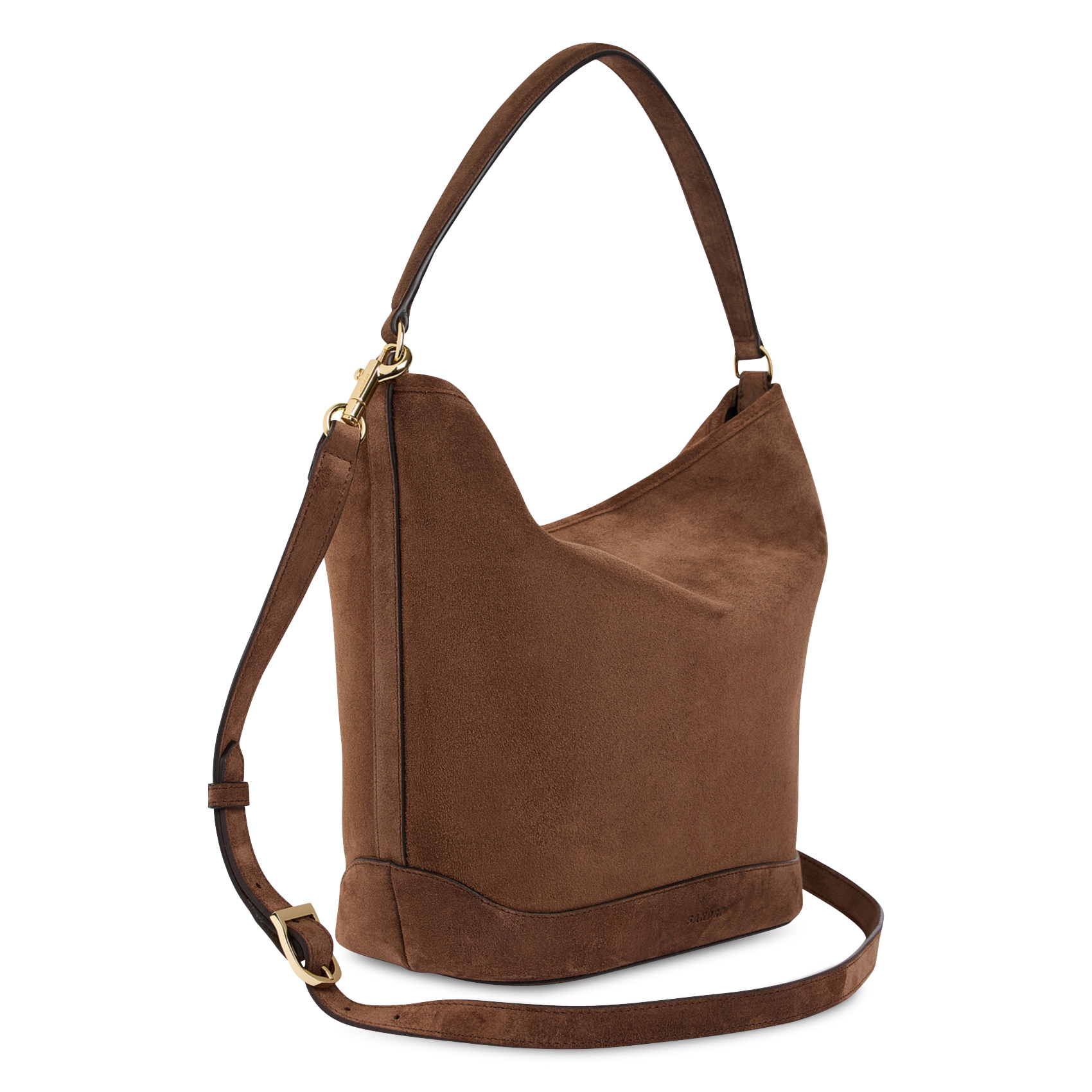 Sac seau en suède SANDRO Marron