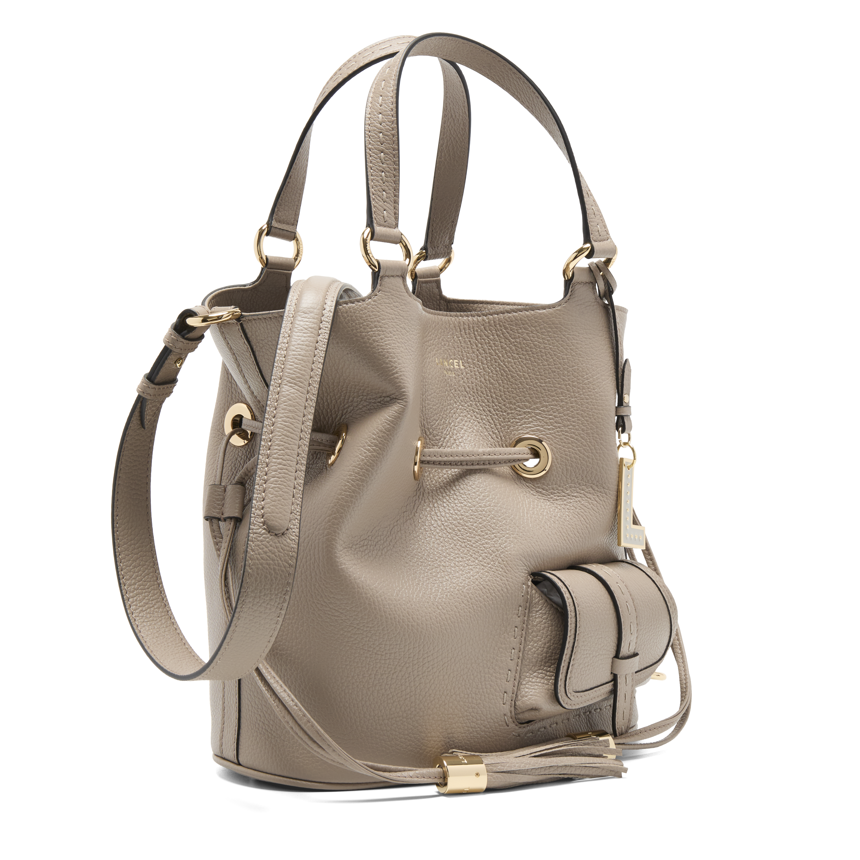 Lancel First Flirt bucket bag van generfd runderleer LANCEL Grijs
