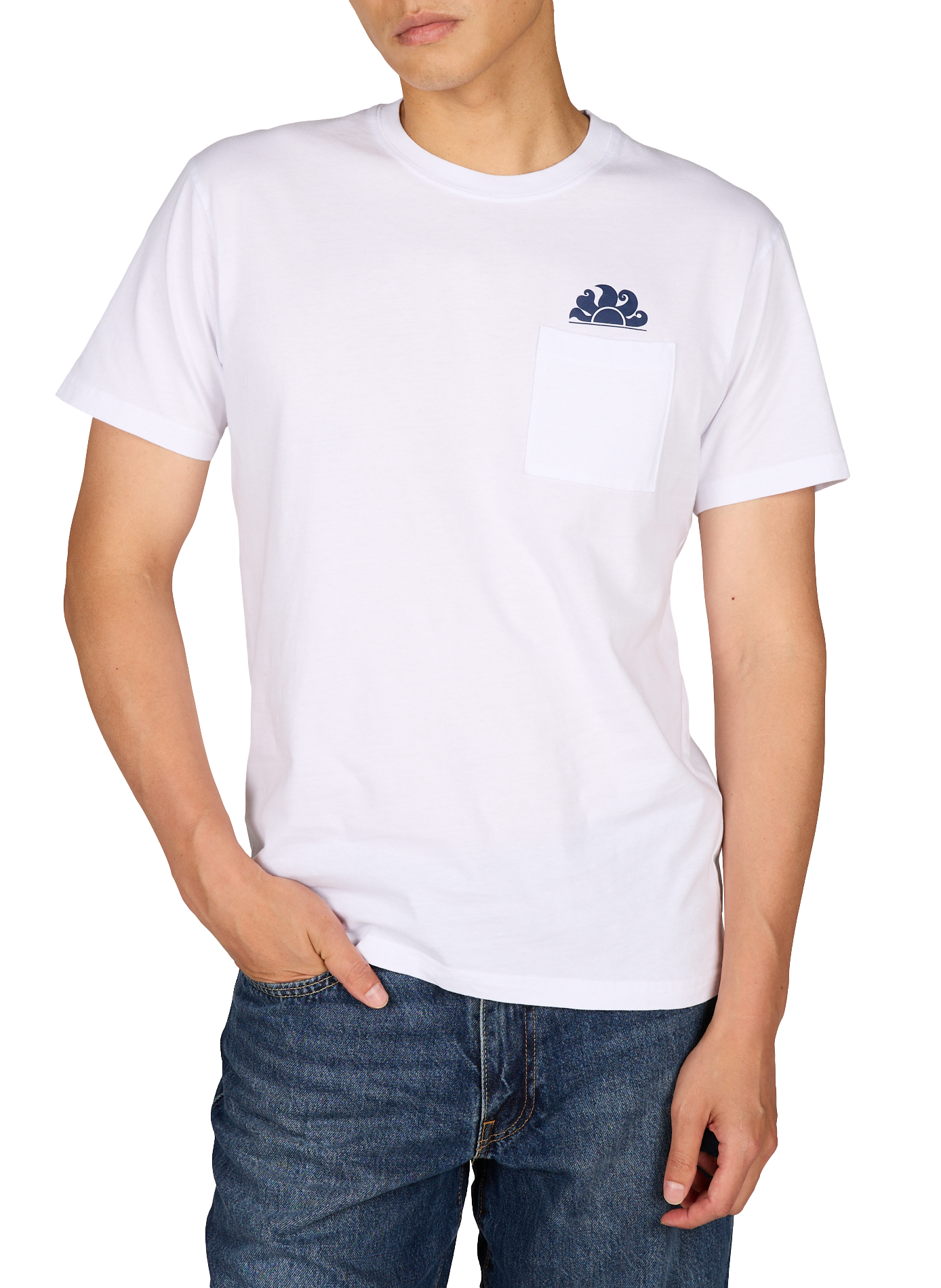 Round neck cotton t-shirt SUNDEK White