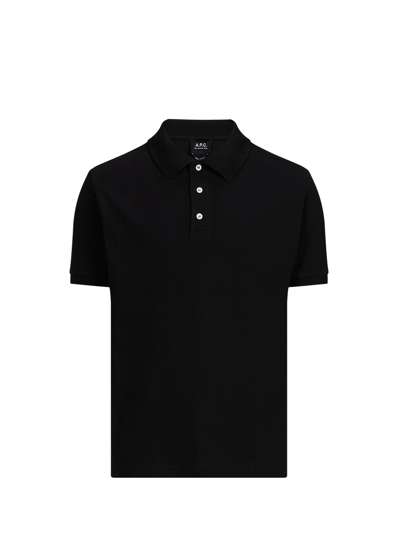 Solid short-sleeve straight fit polo A.P.C. Black