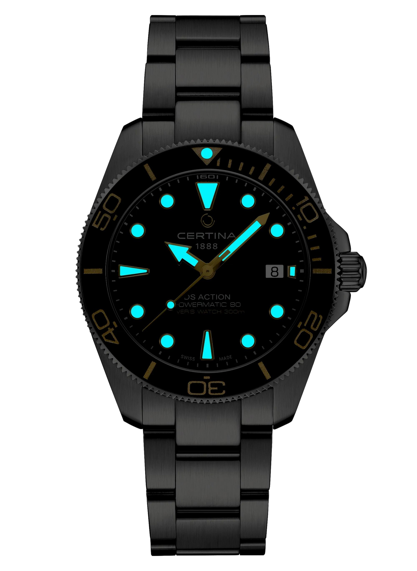 Montre automatique DS ACTION DIVER en acier inoxydable CERTINA Noir