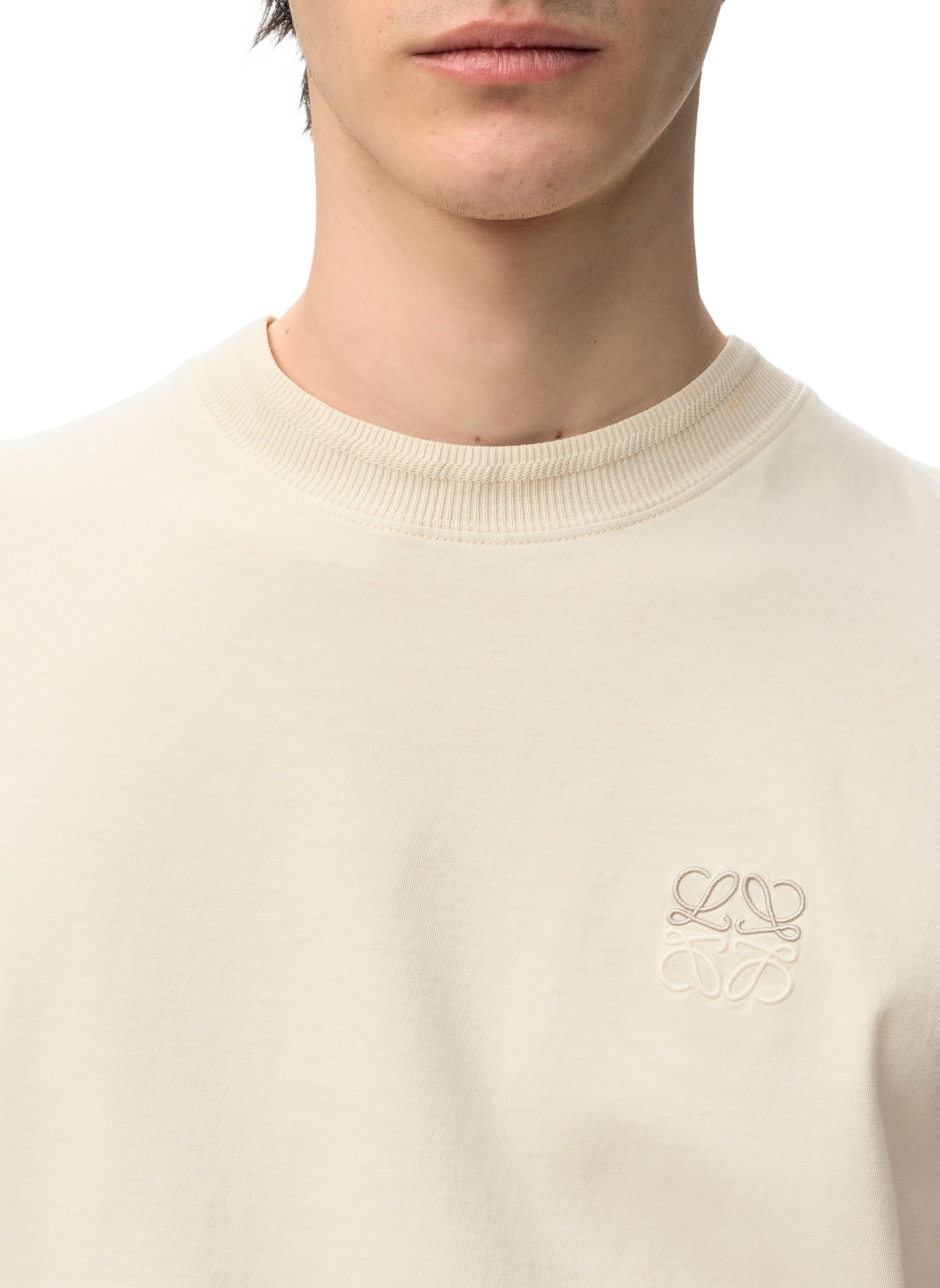 Klassisches T-Shirt mit kurzen Ärmeln aus Baumwolle LOEWE Beige