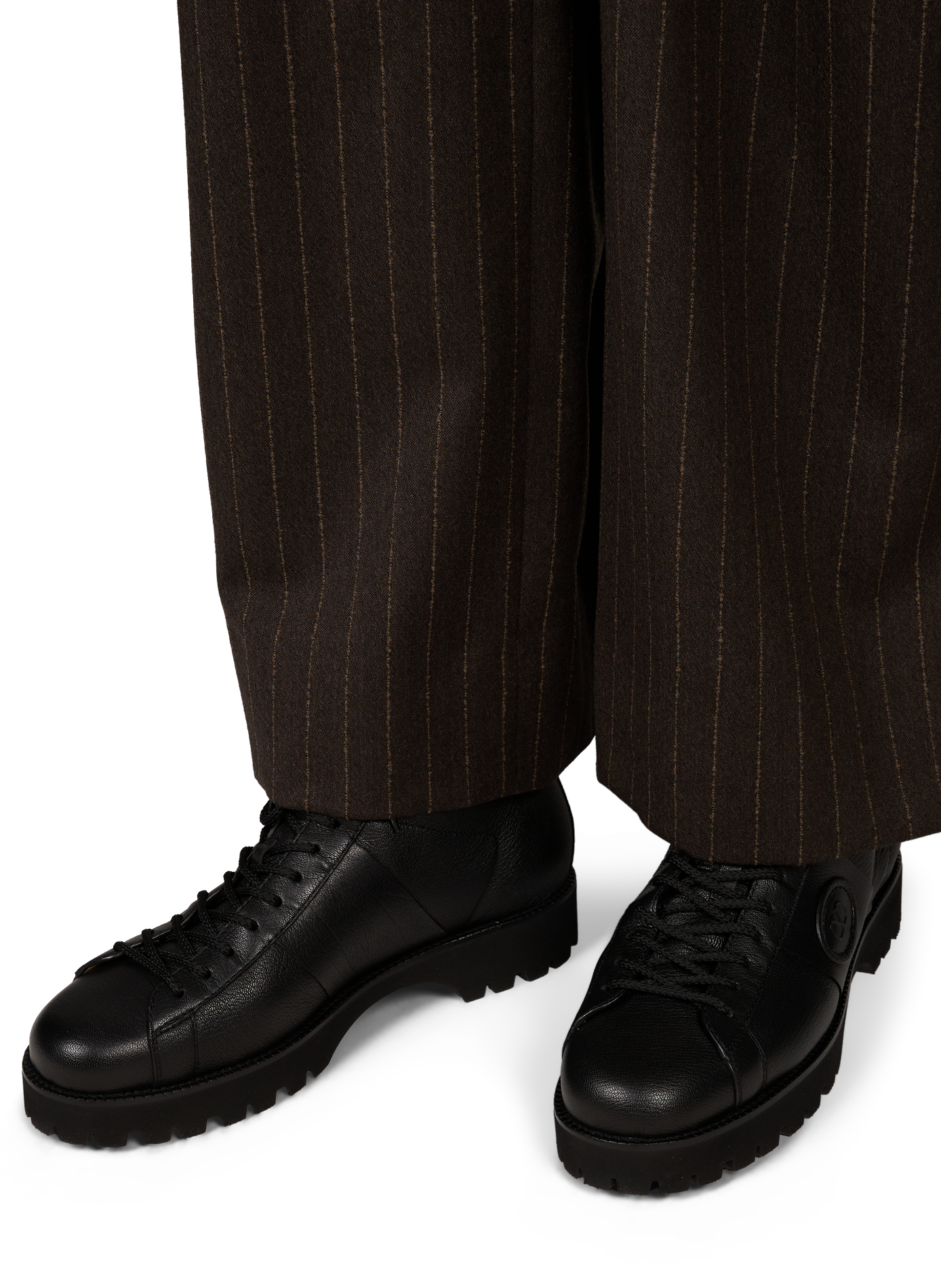 Leder-Stiefeletten in genarbtem Leder VALENTINO Schwarz