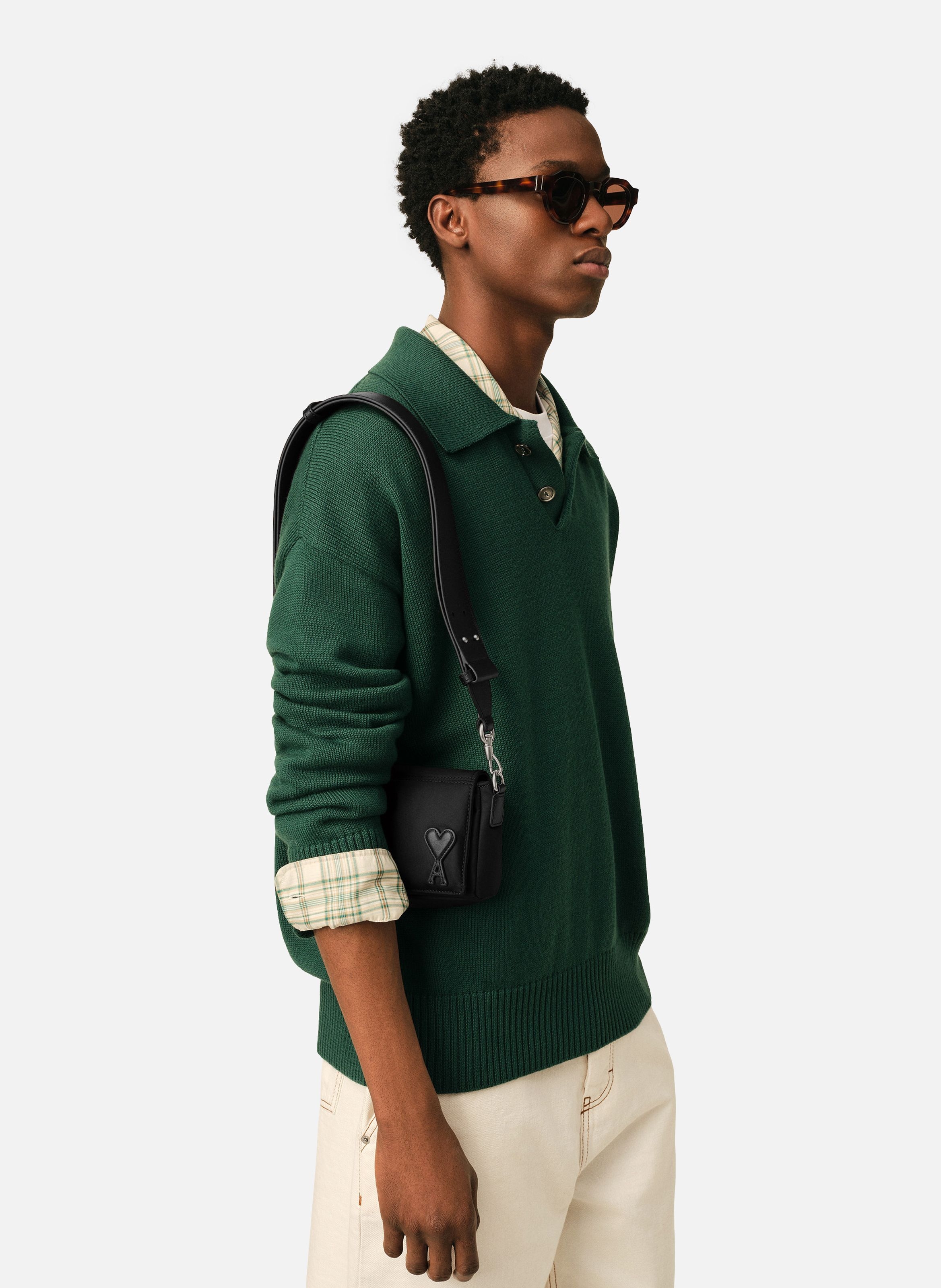 Sac lunch box marcel en nylon ouatiné unisexe AMI PARIS Noir