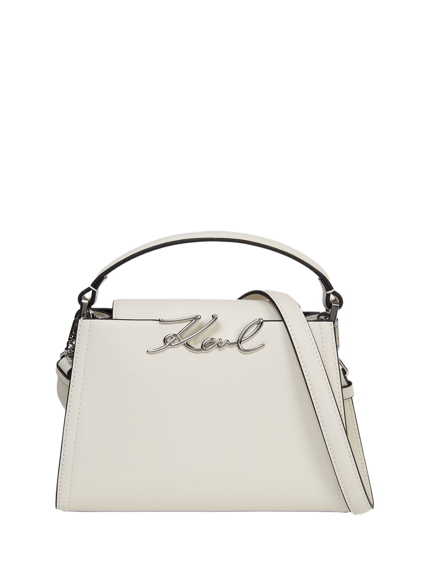 Lederhandtasche K/Signature Mini KARL LAGERFELD Beige