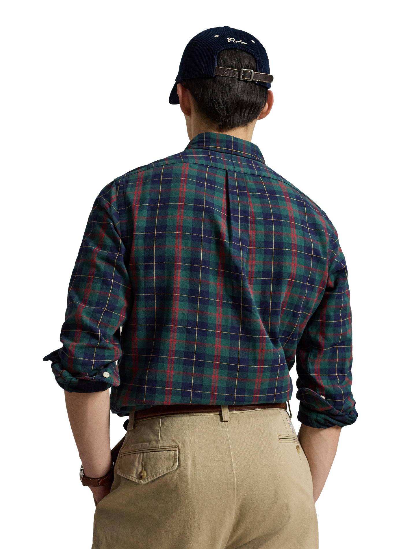 Chemise droite à carreaux en coton POLO RALPH LAUREN Bleu