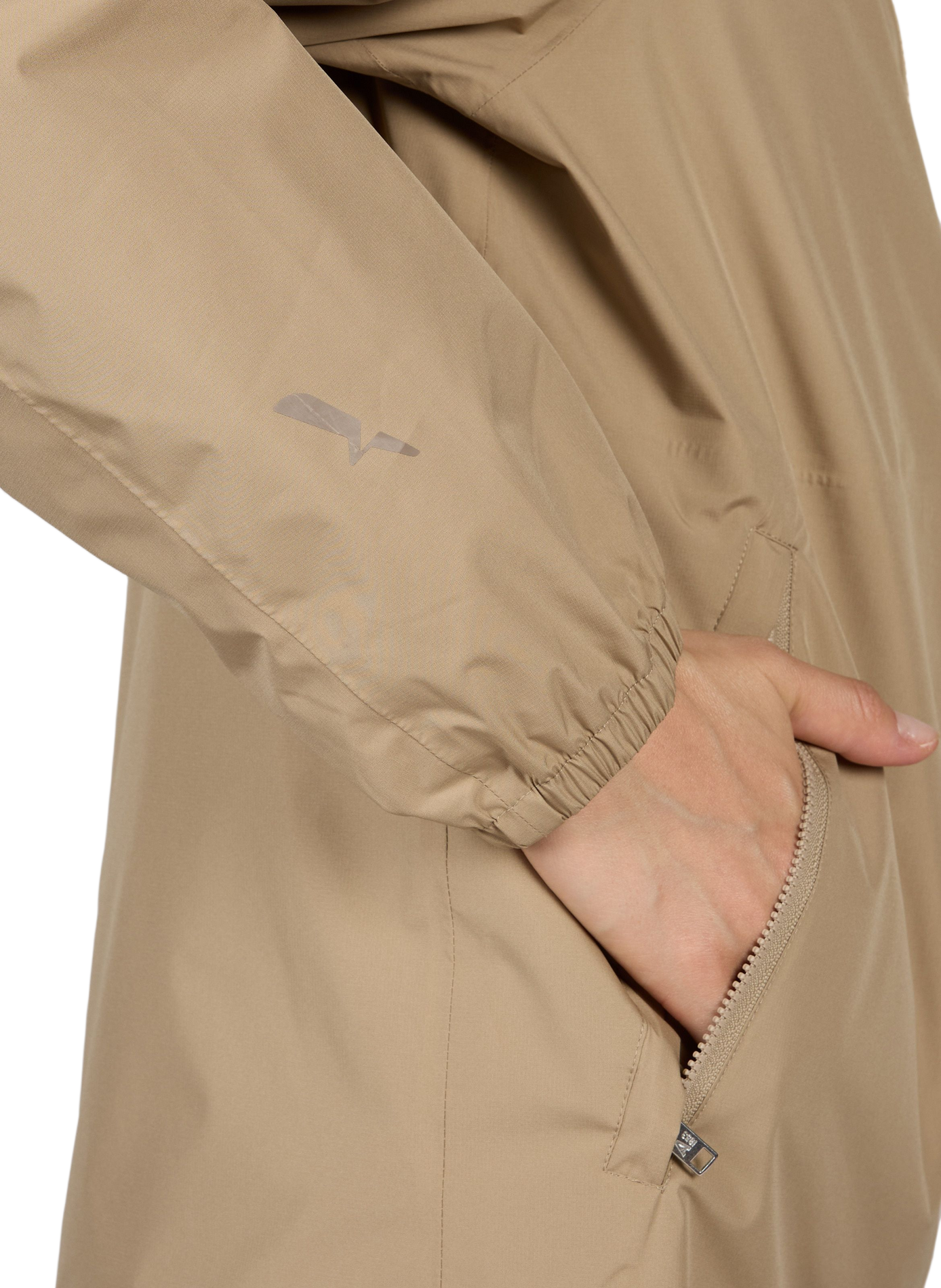 Unisex windproof Rainpack 90 long and foldable raincoat AIGLE Beige
