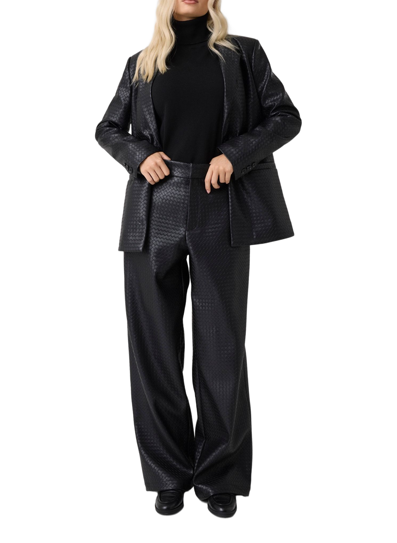 Weit geschnittene strukturierte Hose GUESS Schwarz