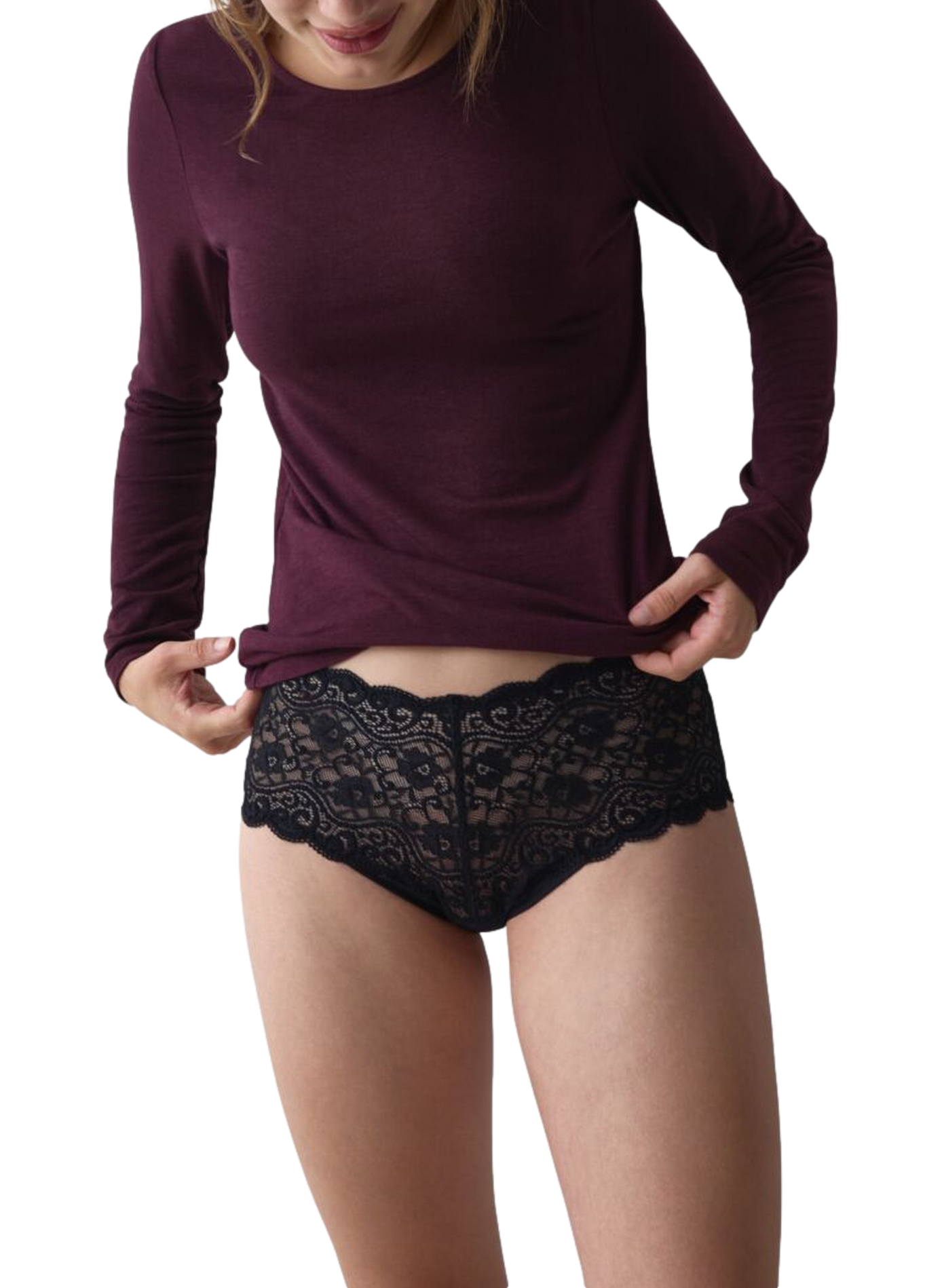 Culotte Amourette en dentelle  TRIUMPH Noir