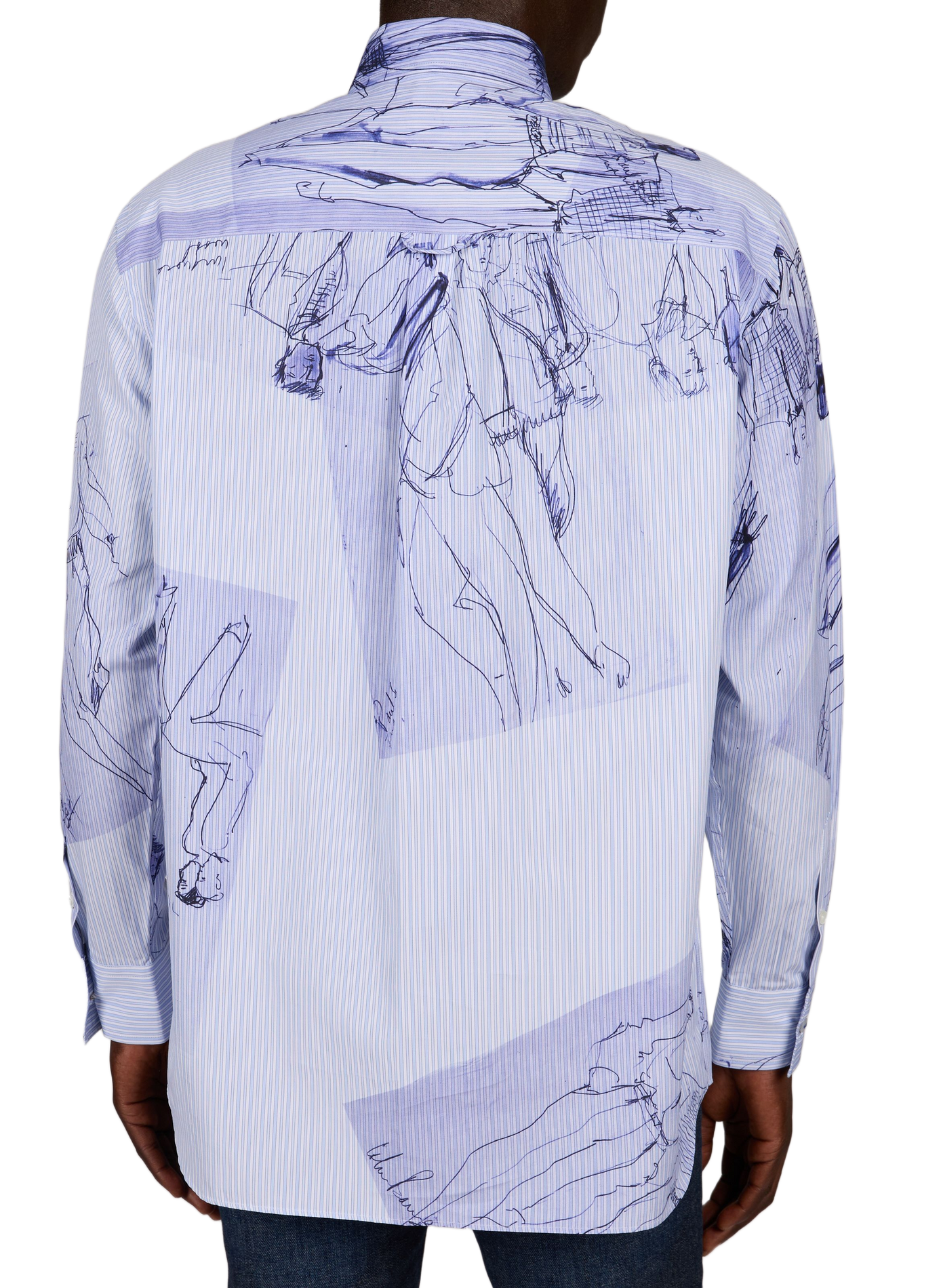 Oversized printed cotton shirt PAUL SMITH Blue