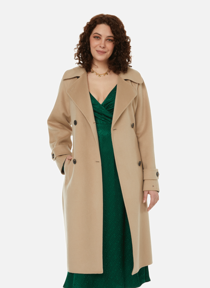 Long wool-blend trench coat TOMMY HILFIGER