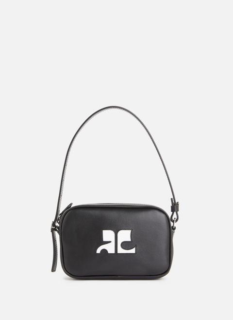 Black leather handbag COURRÈGES 