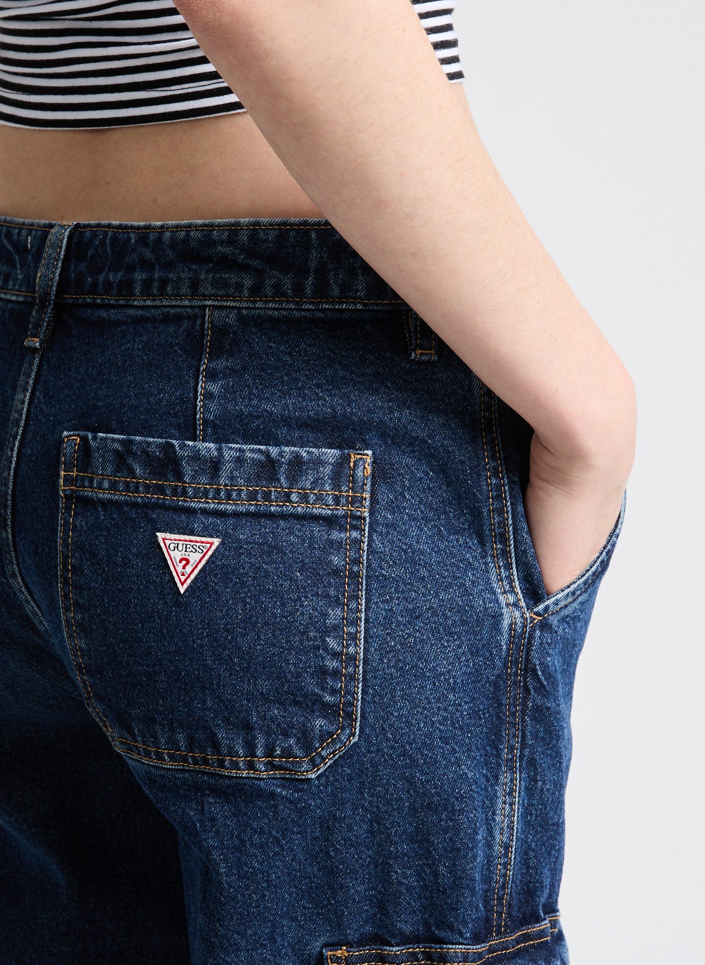 Wide leg cargo jeans GUESS Blue