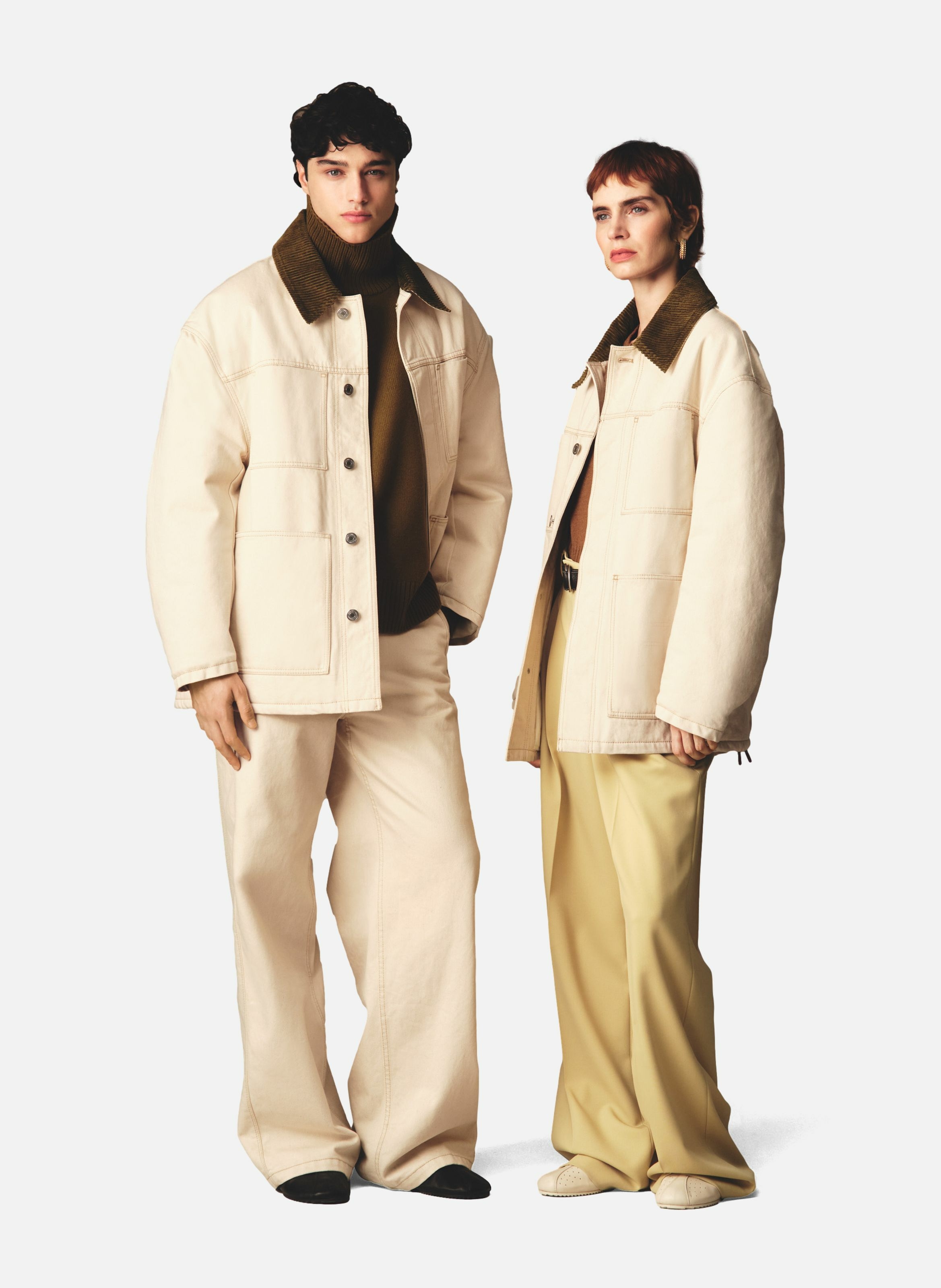 Veste worker rembourrée en coton unisexe AMI PARIS Blanc