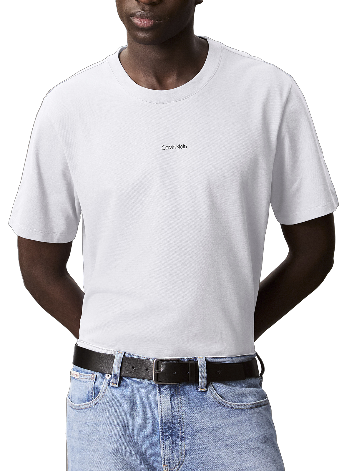 CALVIN KLEIN T-shirt en coton mélangé Beige